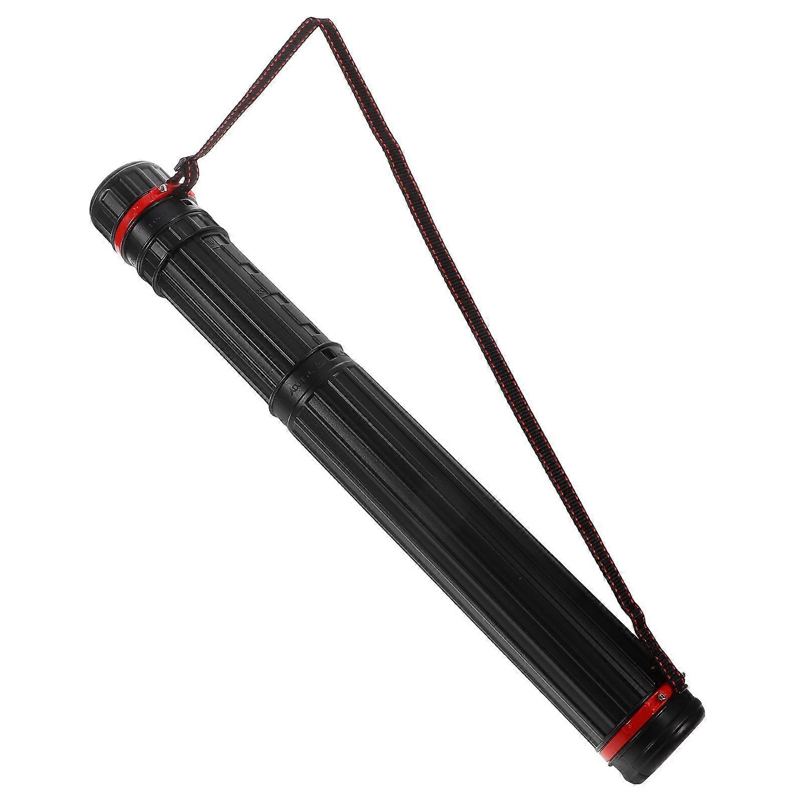 Extendable Plastic Telescopic Document Painting Paper Storage Tube Box(Black,Extra Small)