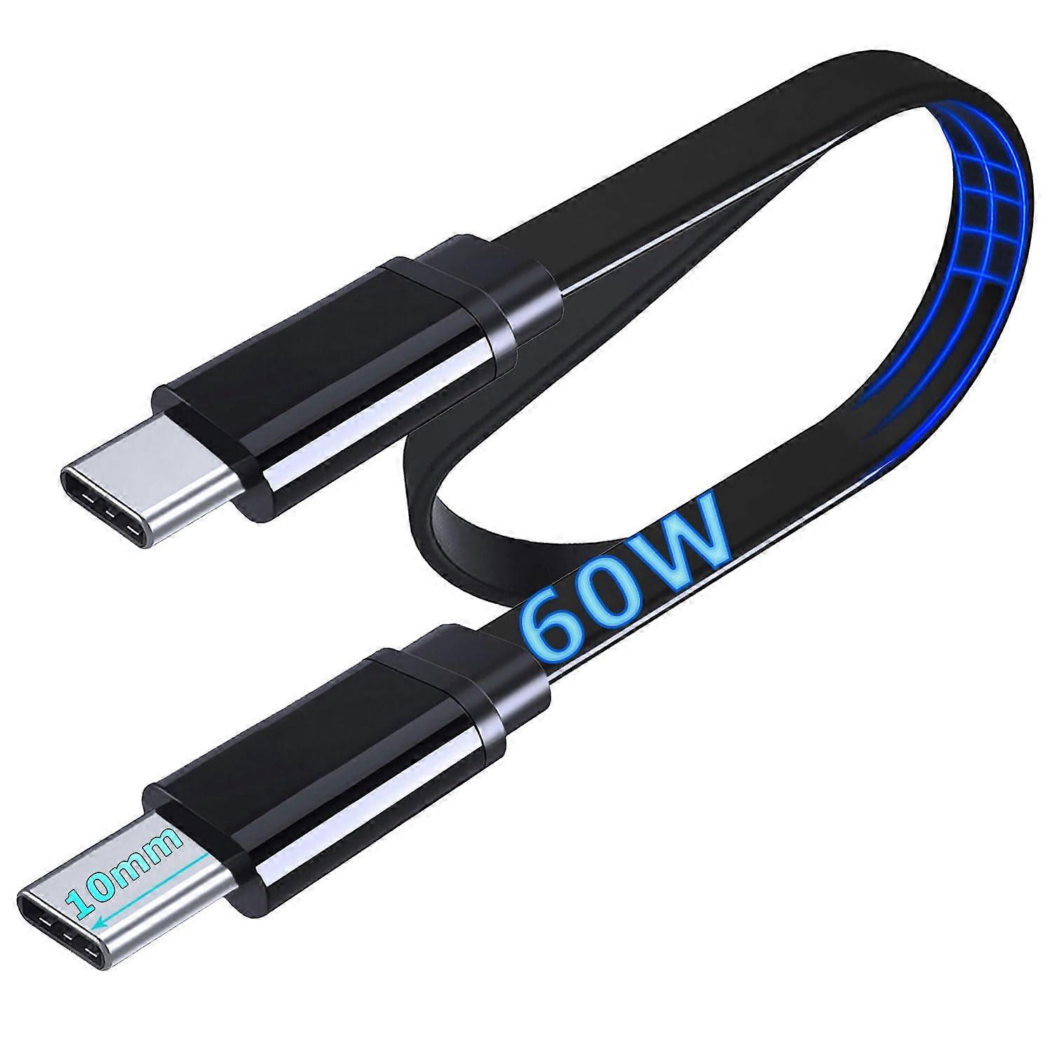 Flat USB C to USB C PD Fast Charging Cable 60W for Blackview BV8800 BV9800