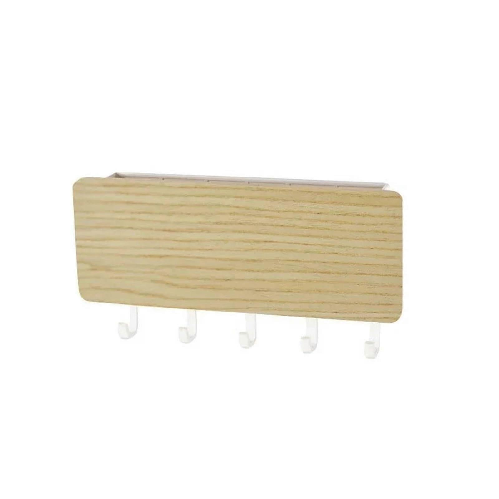 Key Holder Box Multifunctional Storage Rack for Small Items, Wall Organizer, White Key Board with Hooks for Hallway and Office
