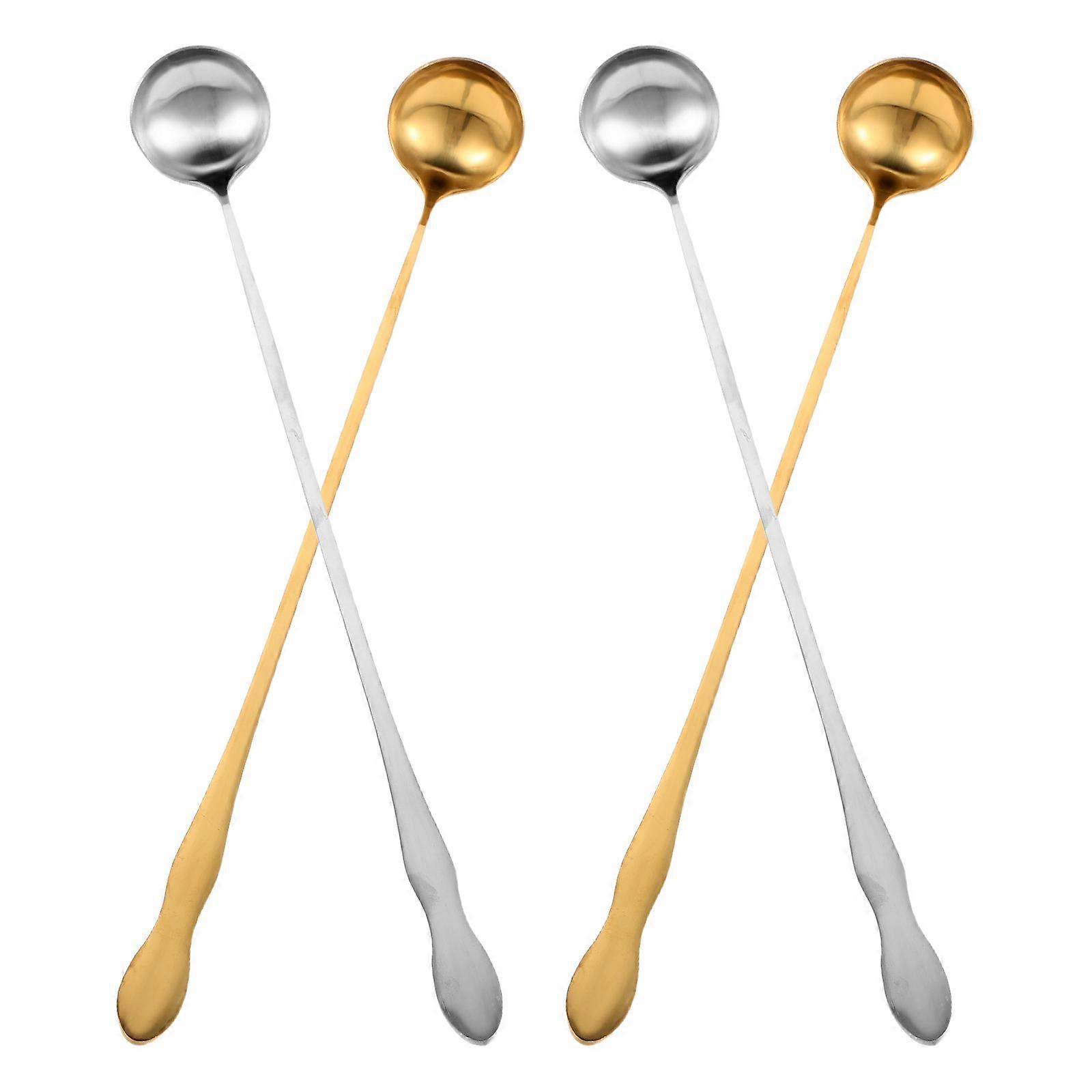 Soup Ladle Spoon 4Pcs Stainless Steel Stirring Tool For Dining Occasions Assorted Color Reliable Material