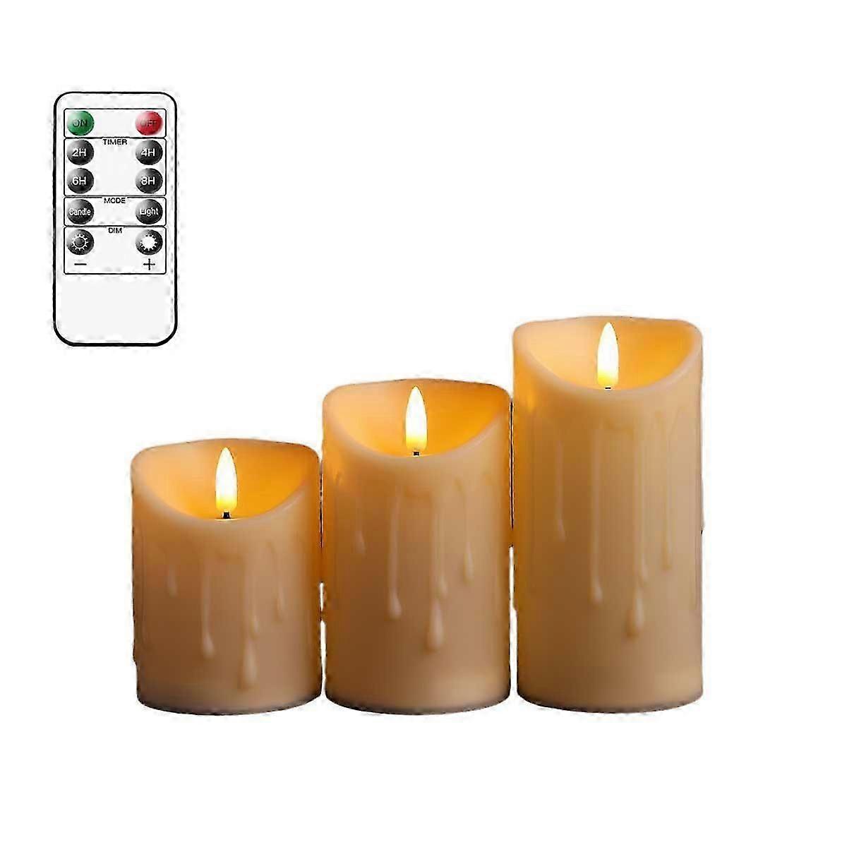 Pack de 8 pièces télécommande petite batterie à bougie LED allumée,Bougie chauffe-plat ouverte vague sans flamme