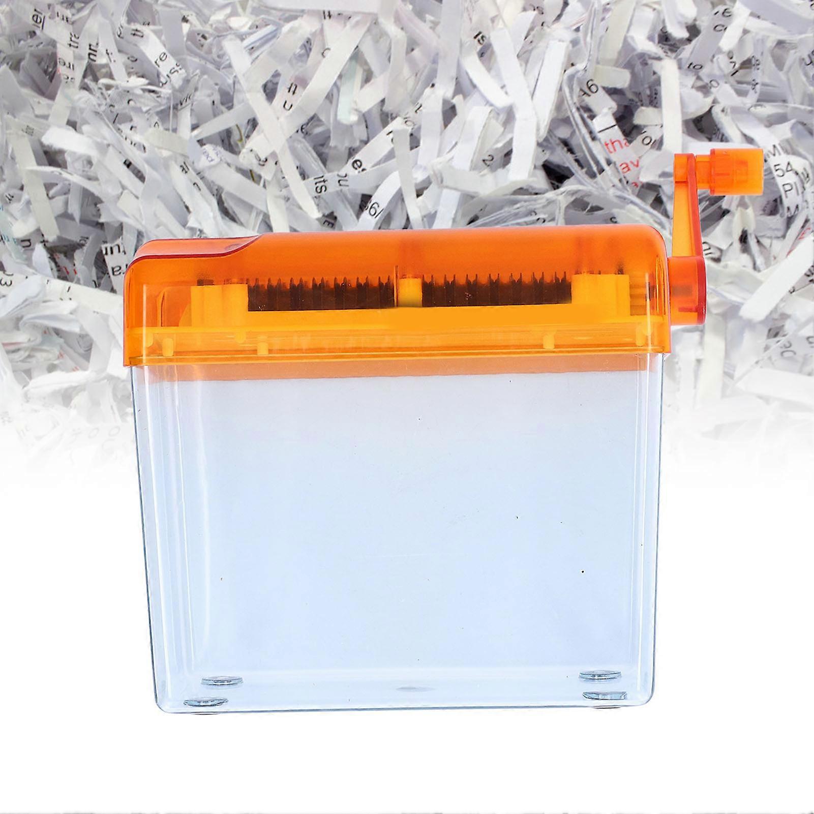 Manual Paper Shredder Portable Manual Compact Structure Simple Operation Hand Crank Shredder for Office Desktop HomeOrange 