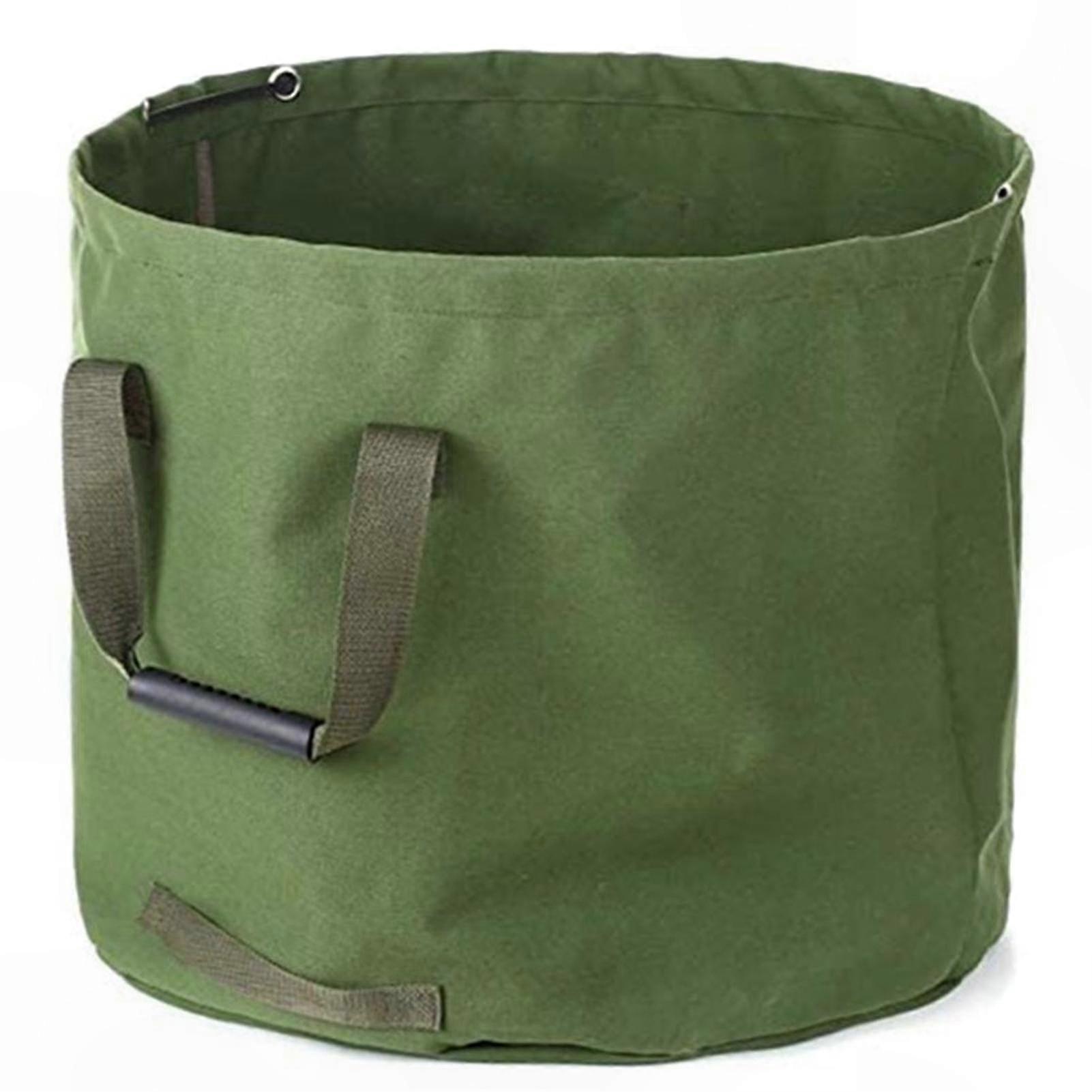 Collapsible Canvas Garden Waste Bag - Reusable and Water-Resistant Leaf Sack for Yard Cleanup