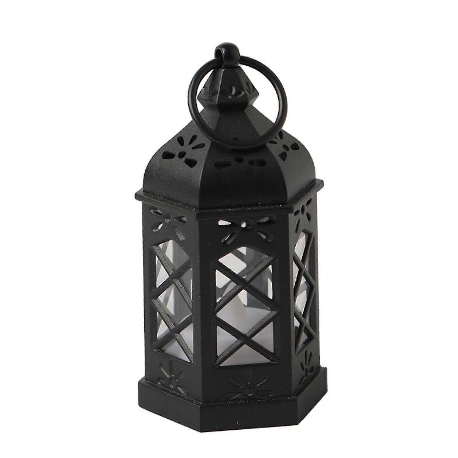 Elegant LED Hexagonal Candle Lights NsJ150 Black 13X7CM Windchime Style Ornament Warm Glow