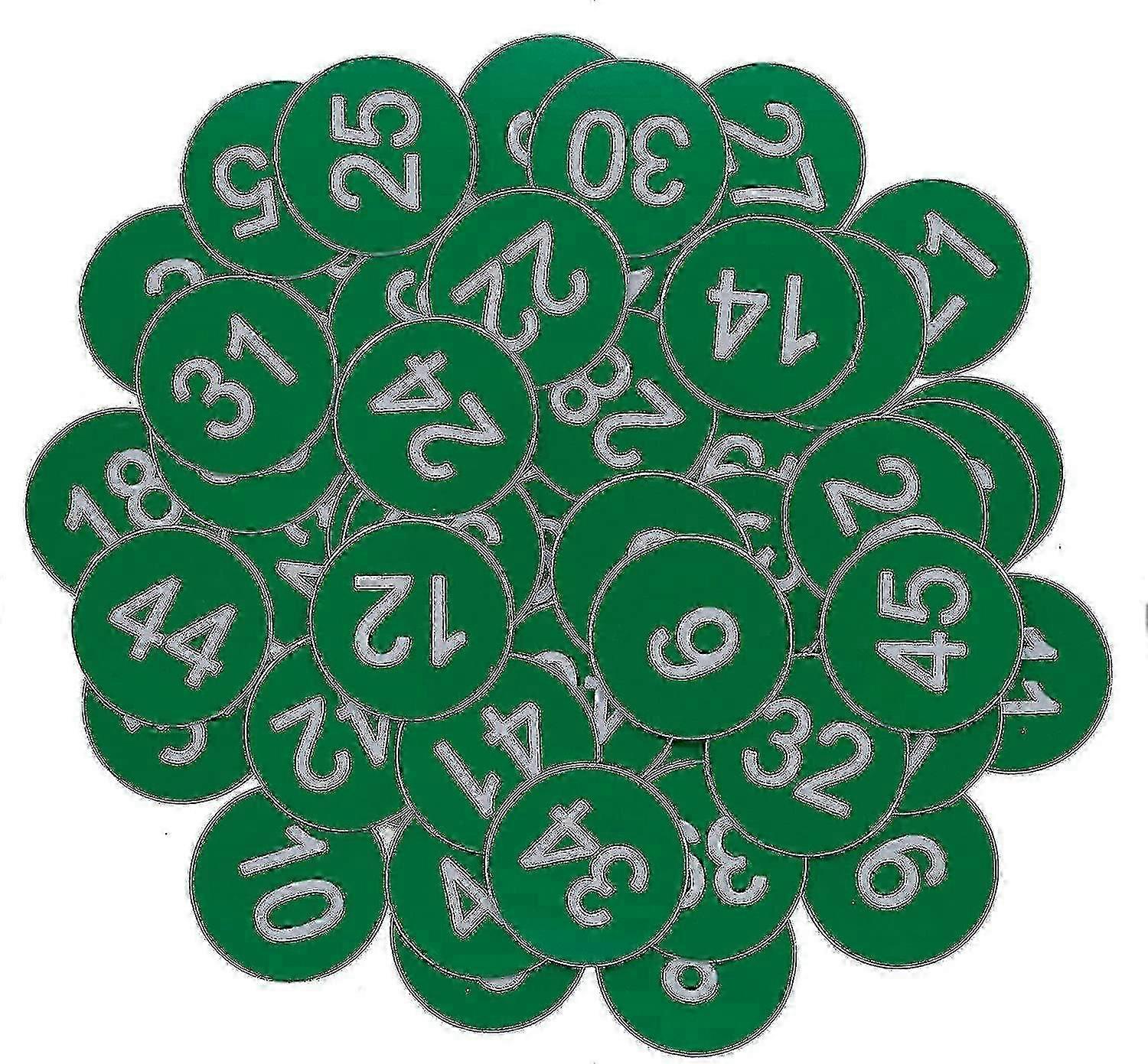 Graverte nummerlapper for nøkkelidentifikasjon51-100Green
