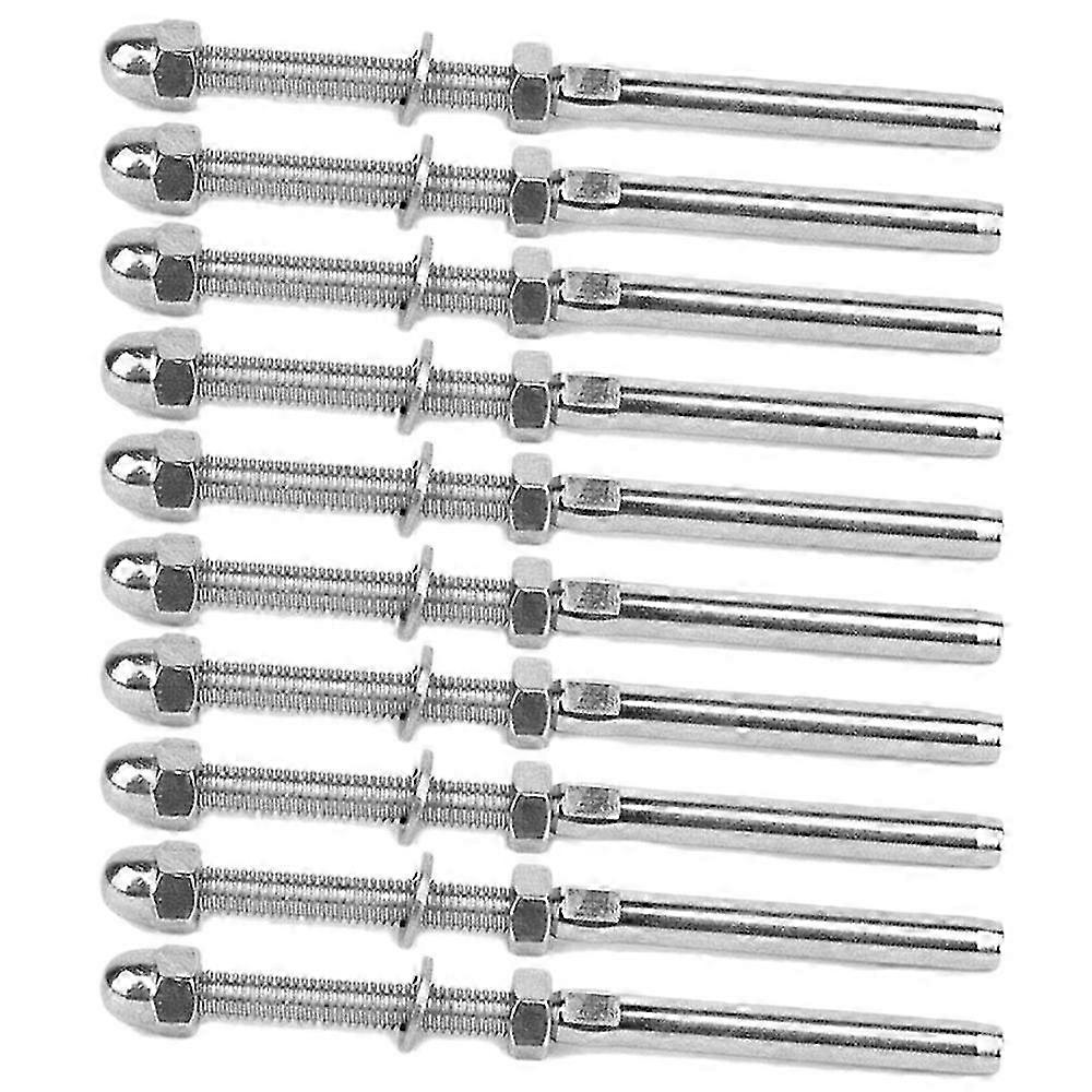 Paquet de 50 raccords d’extrémité filetés en acier inoxydable pour tendeur de câble de main courante, compatibilité 1/8 pouce