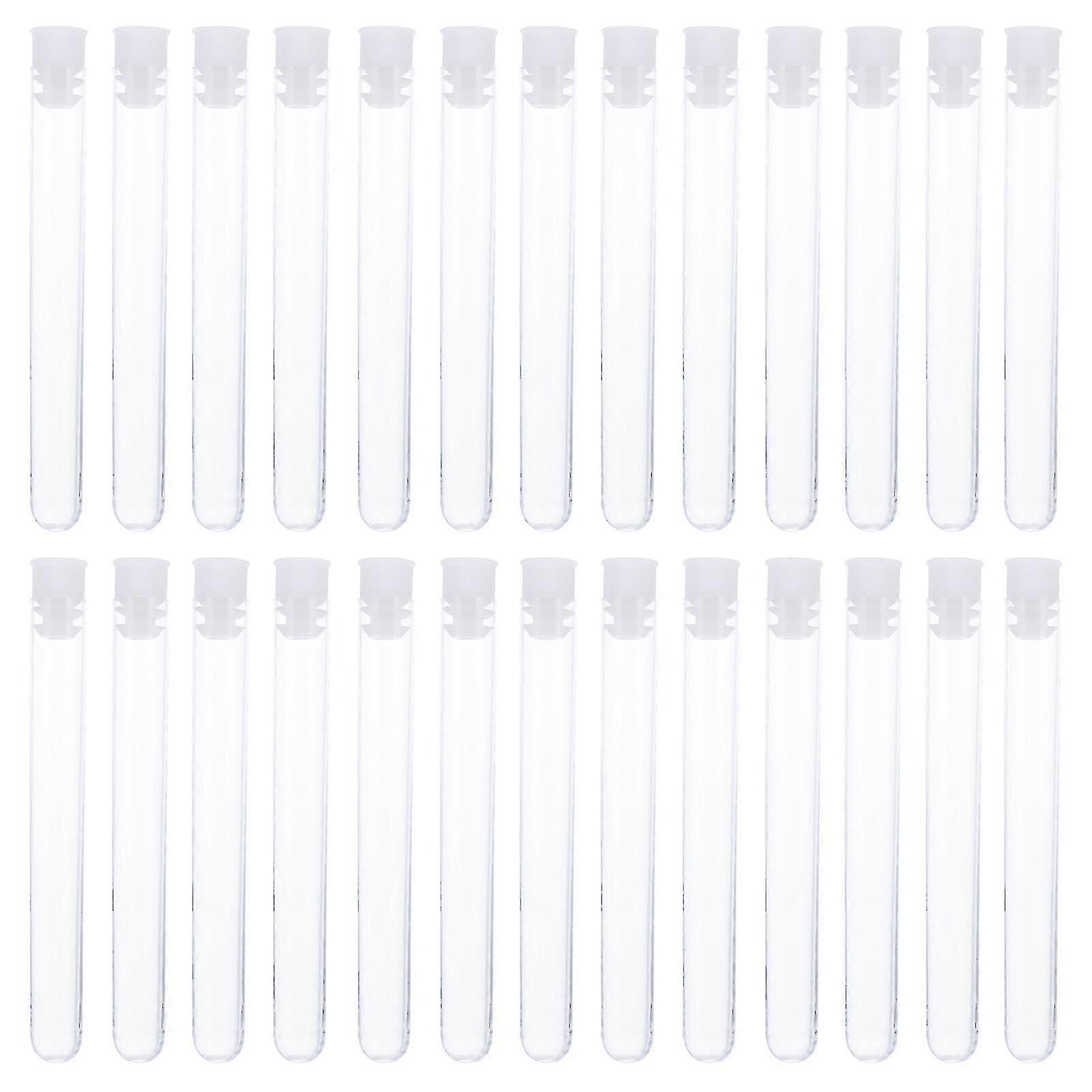 100pcs Clear Plastic Test Tubes 10.5x1.2cm for Science Experiments, Lab Supplies & School Projects