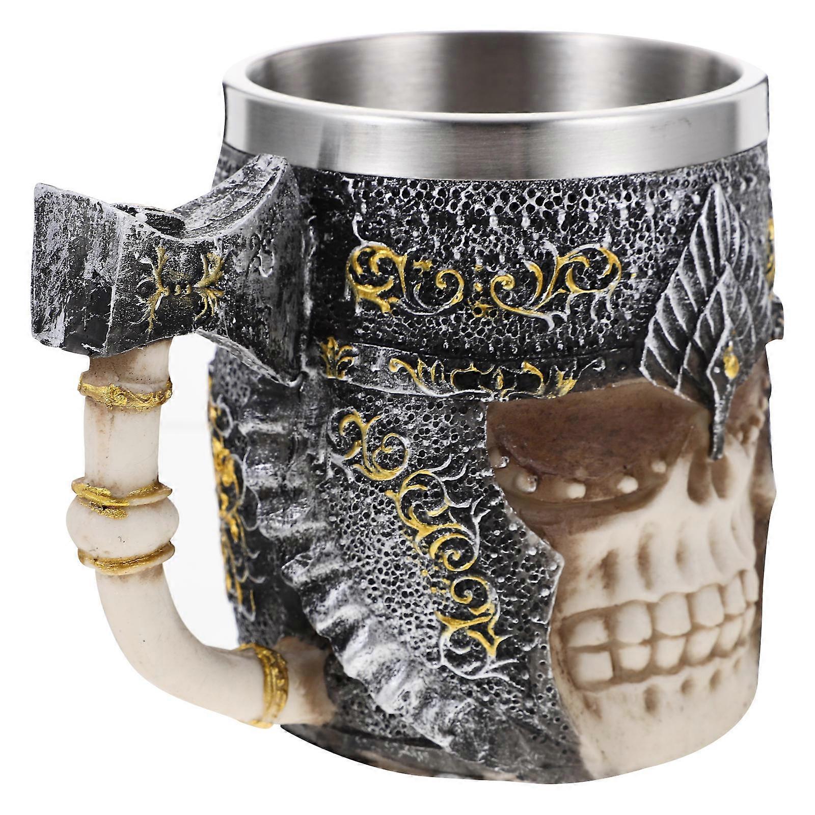 Skull Cup Mug Stainless Steel Coffee Cup for Home Use Multi Material Easy to Clean 1Pack