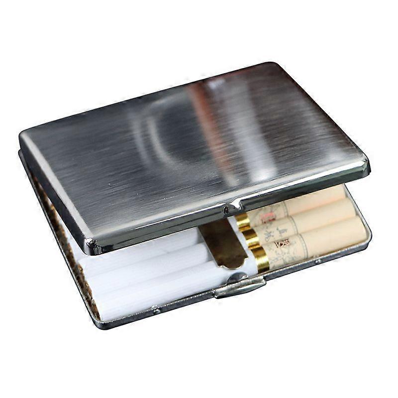 Thin Light 9pcs Metal Cigarette Box Nickel Brushed
