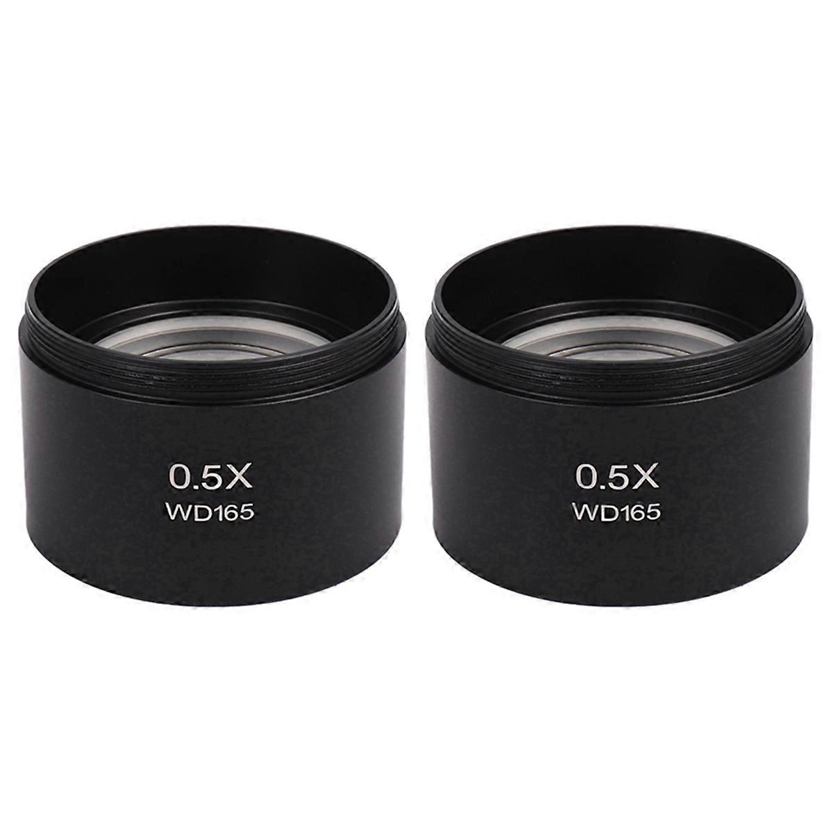 2X Wd165 0.5X Stereo Microscope Auxiliary Objective Lens Barlow Lens with 1-7/8 Inch(M48mm)Mounting
