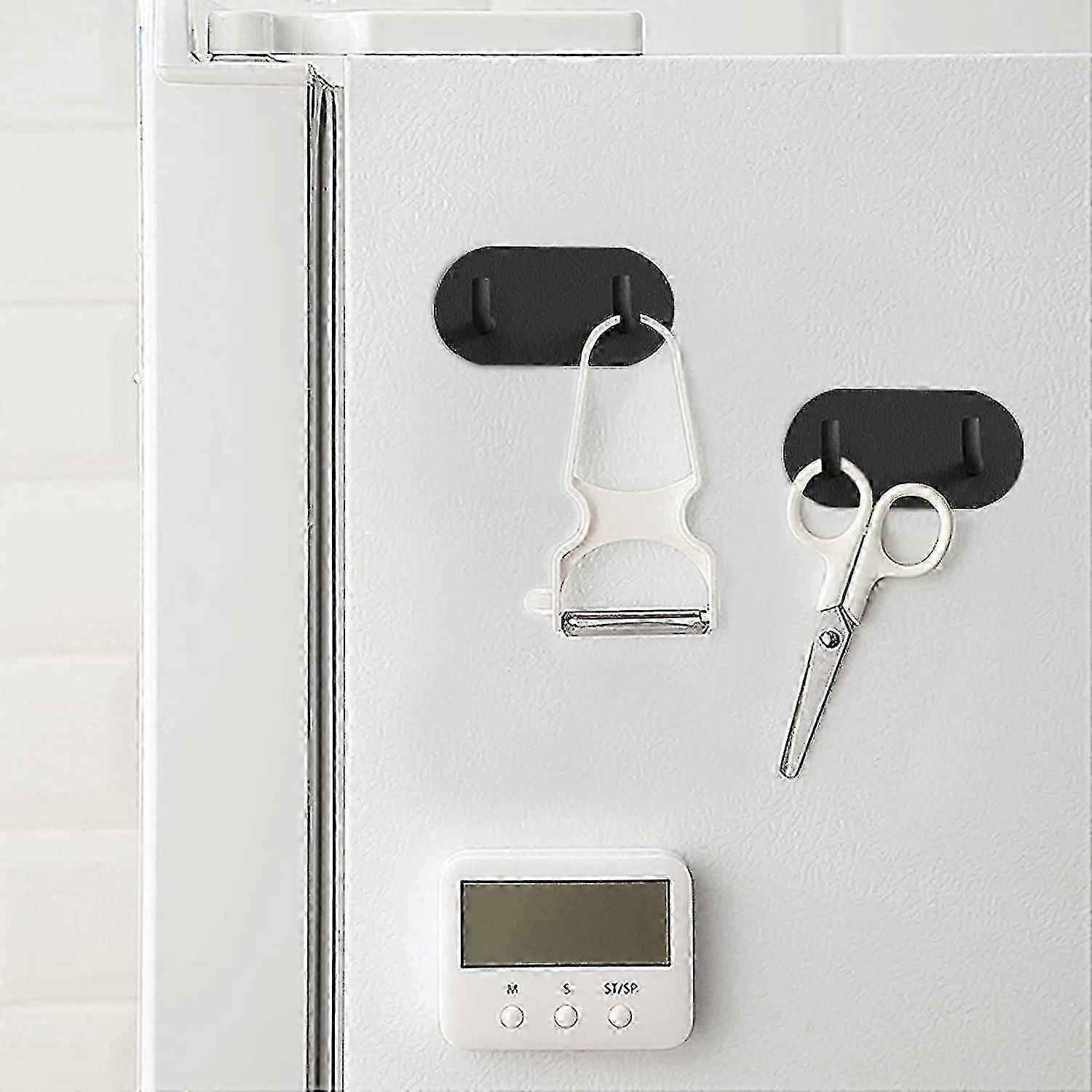 4 Pack Self Adhesive Heavy Duty Hooks Black