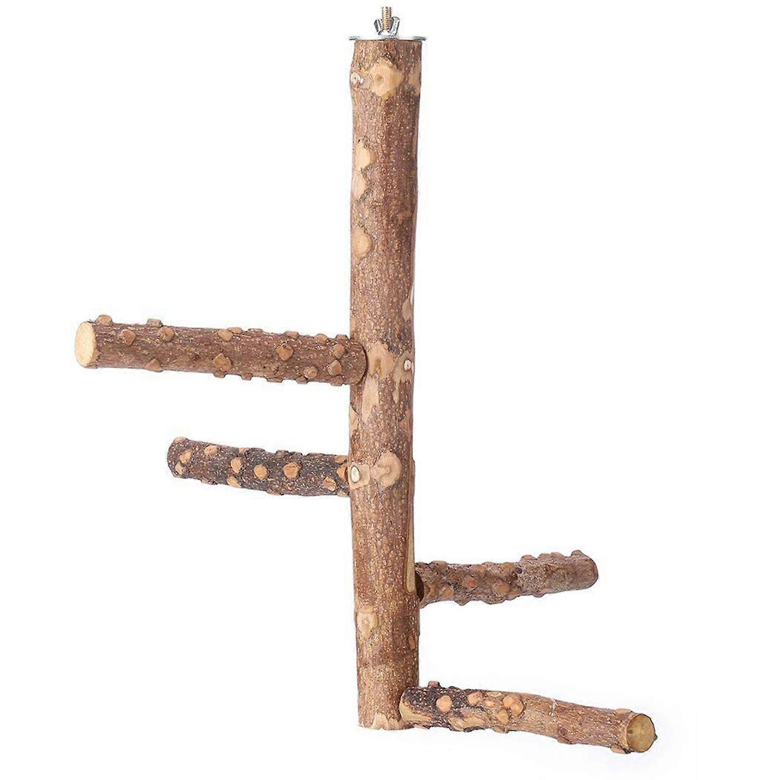 (width 15CM height 35CM) with video, solid wood stand pole bird activity stand prickly ash wood ladder swing parrot teething toy ring ladder