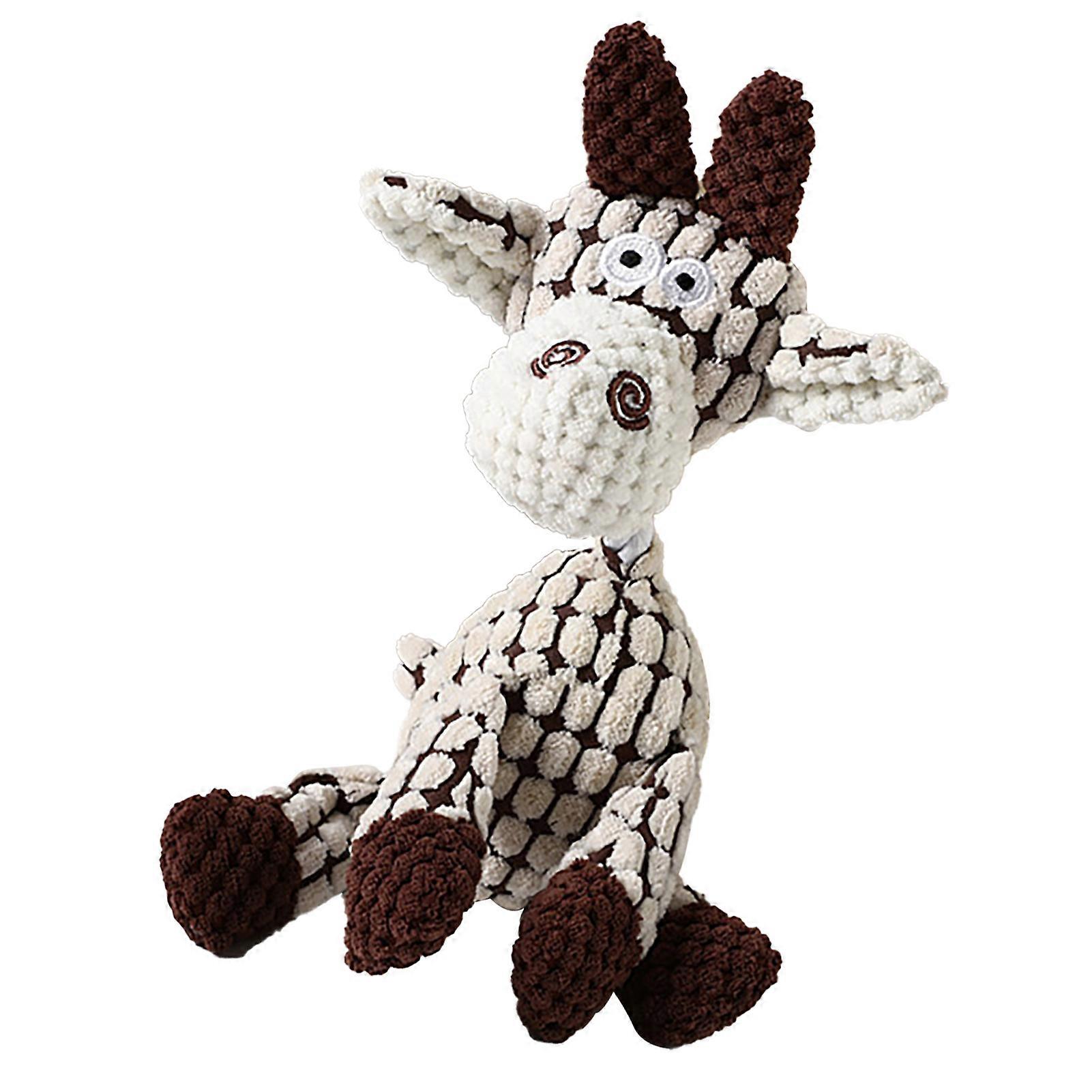 White Dog Plush Toy, Interactive Bite-Resistant Squeaky Pet Toy