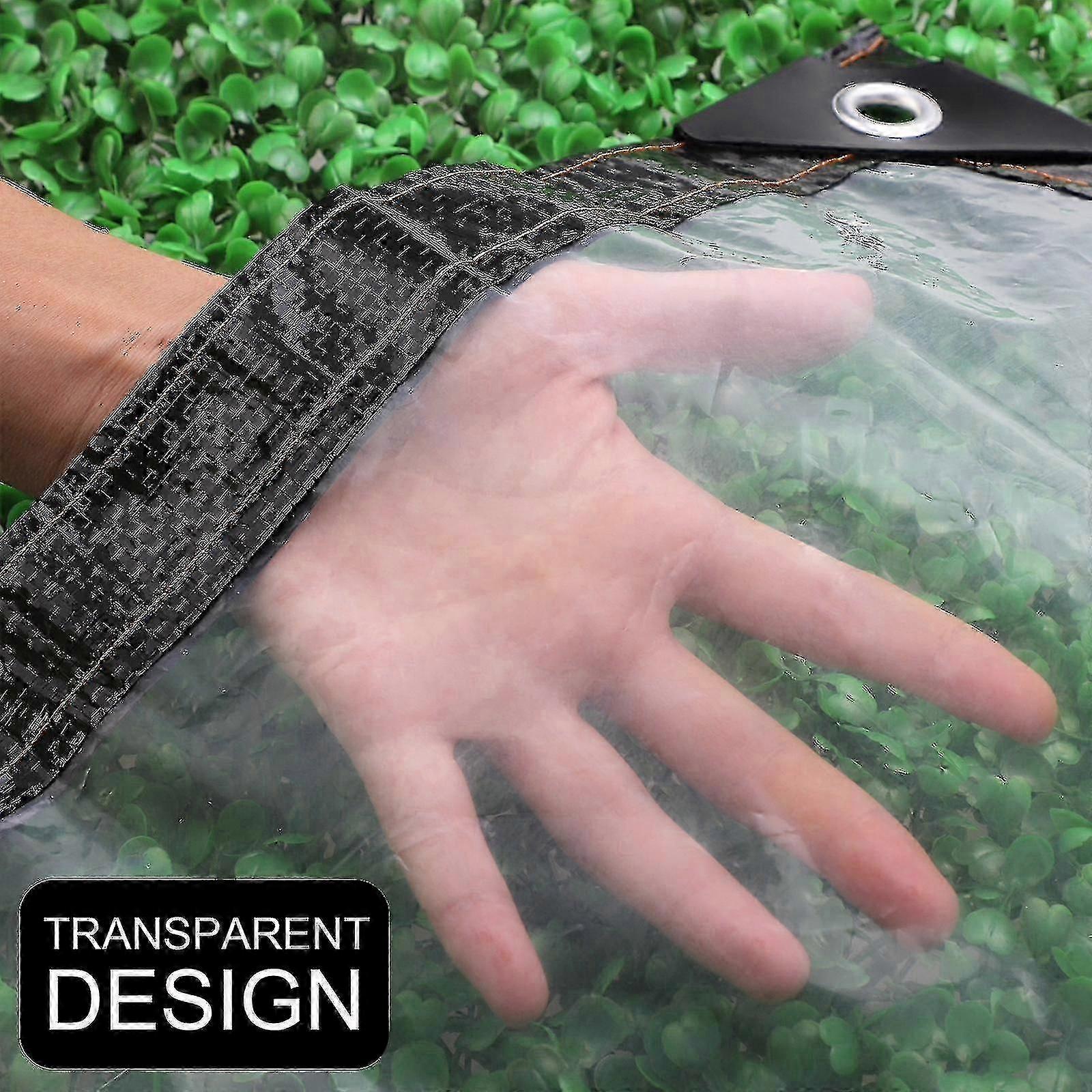 Heavy Duty PVC Vinyl Tarp with Grommets, Waterproof Clear Patio Cover