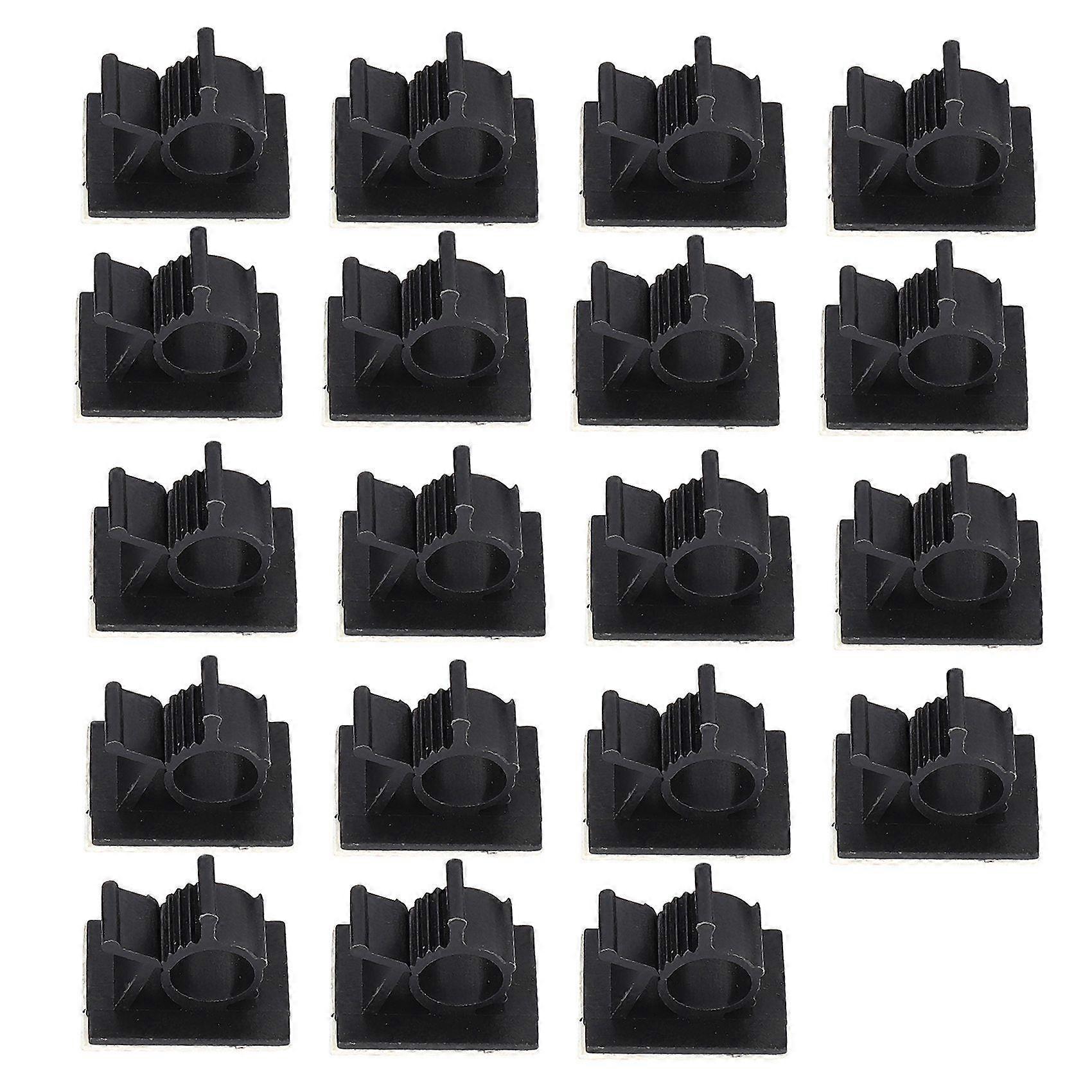 20Pcs Black Adjustable Plastic Cable Adhesive Car Wire Organizer