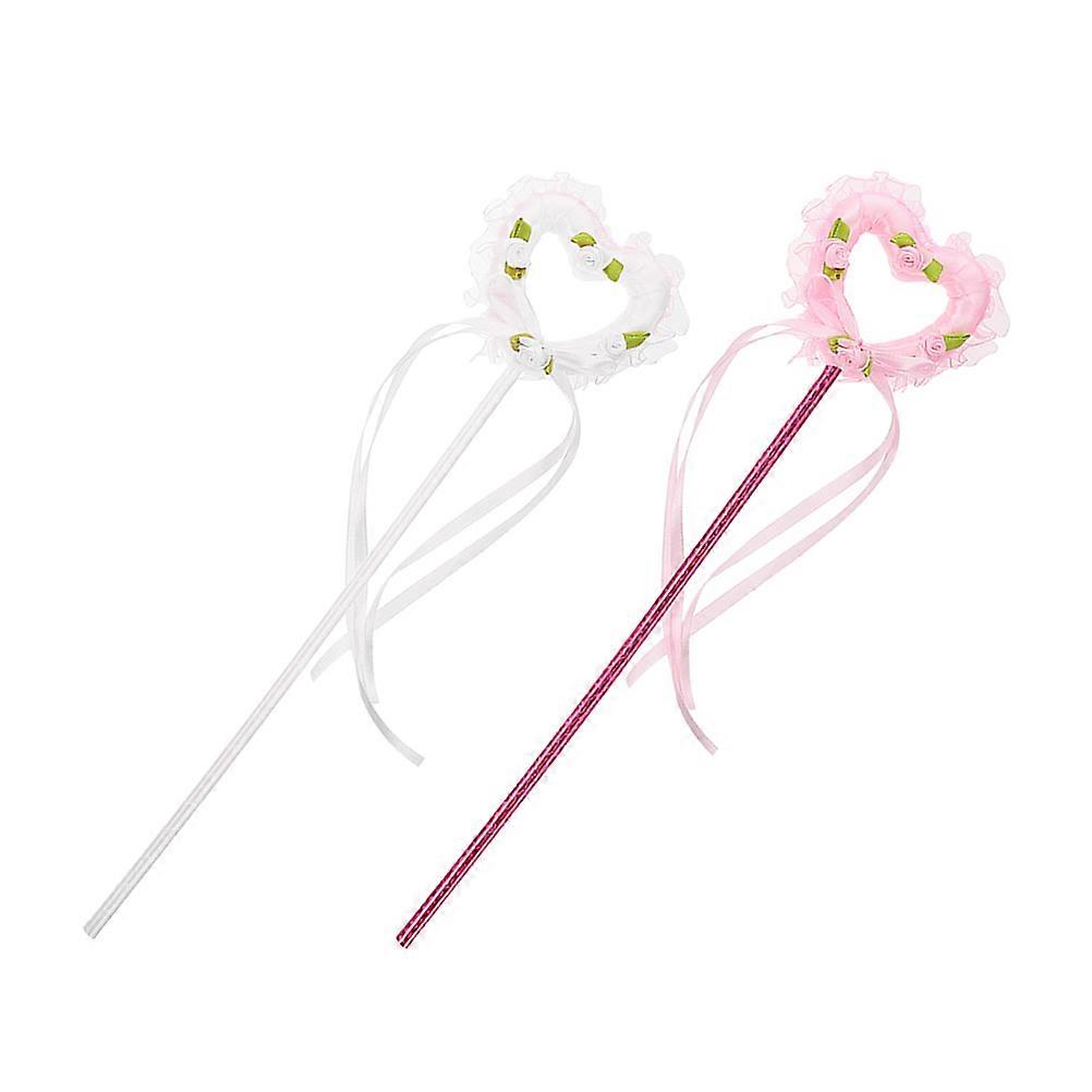 Fairy Wand Heart Wand for Decor 2Pcs Children Stage Performance Supply