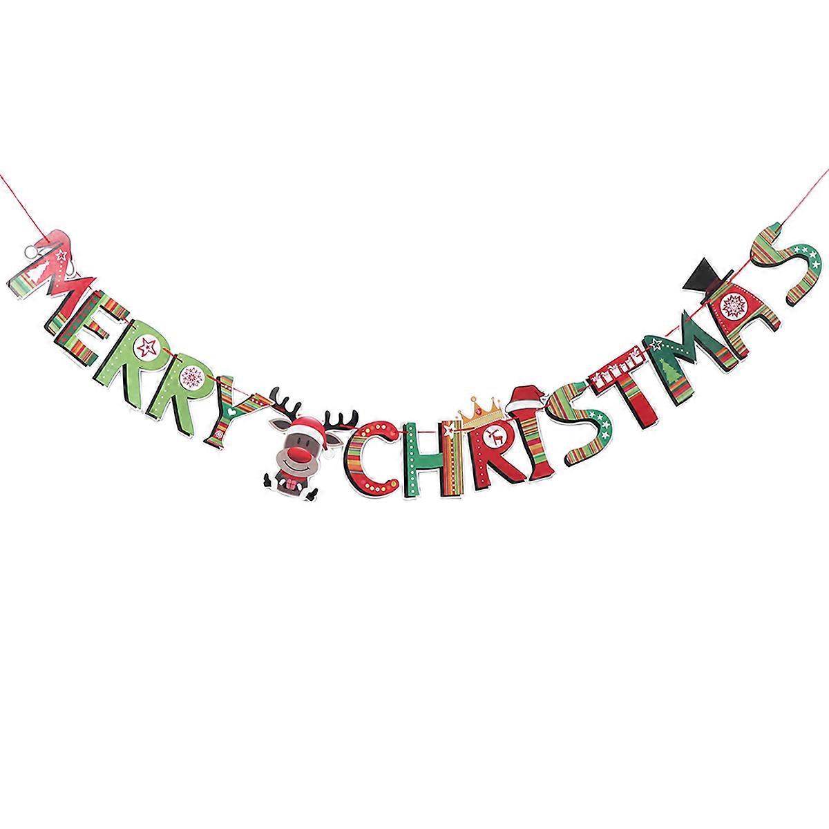 Christmas Bunting Banner with Special Patterns for Party Decoration Multi Paper 7.5 Feet