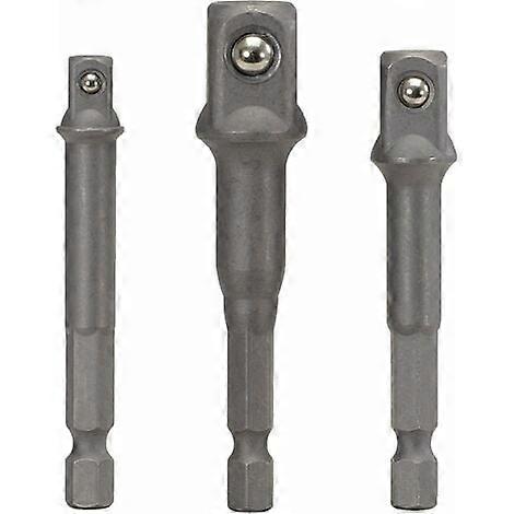 Set of 3 socket holder adapters, 1/4''-3/8''-1/2'' - For screwdriver and drill