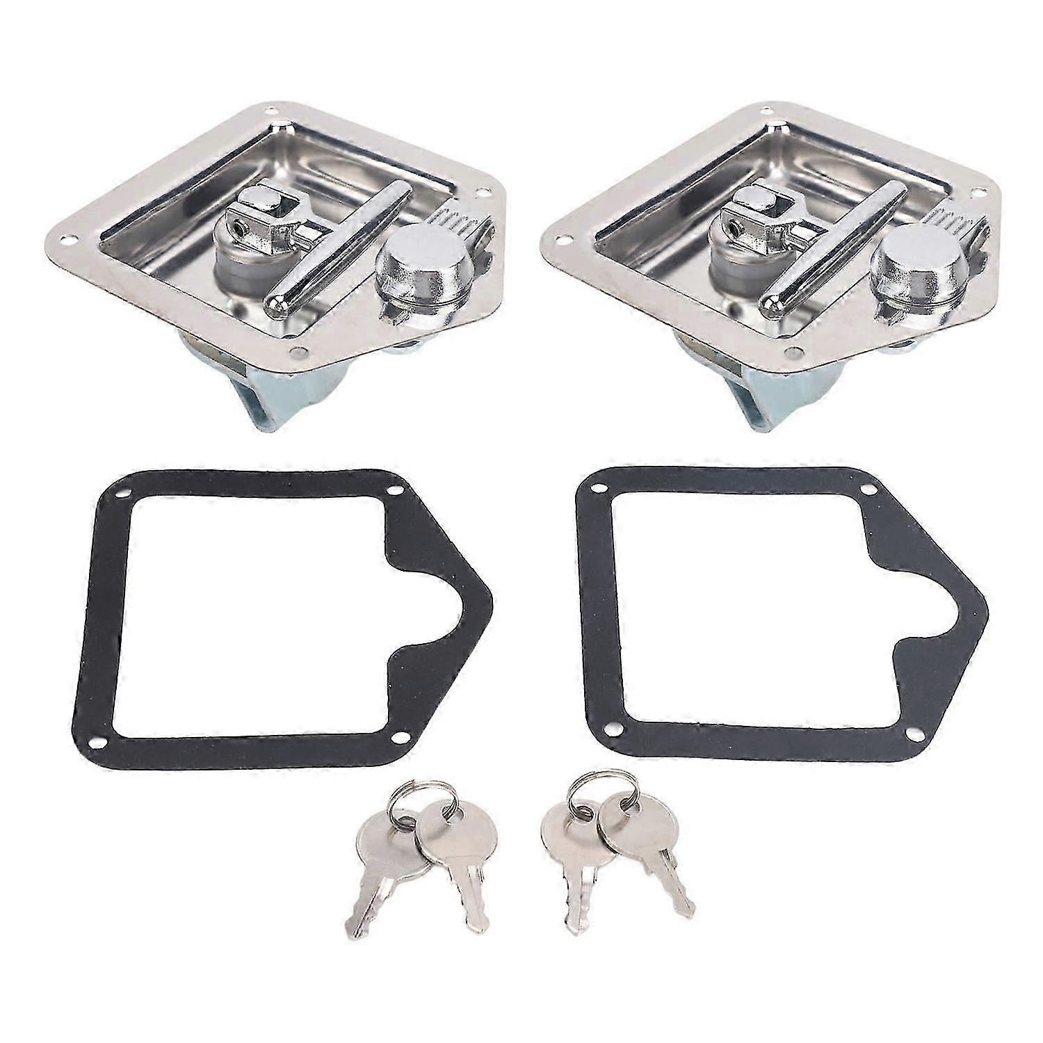 2 Pack T Handle Tool Box Lock Folding Stainless Steel Toolbox Handle Latch for RV Trailer Camper