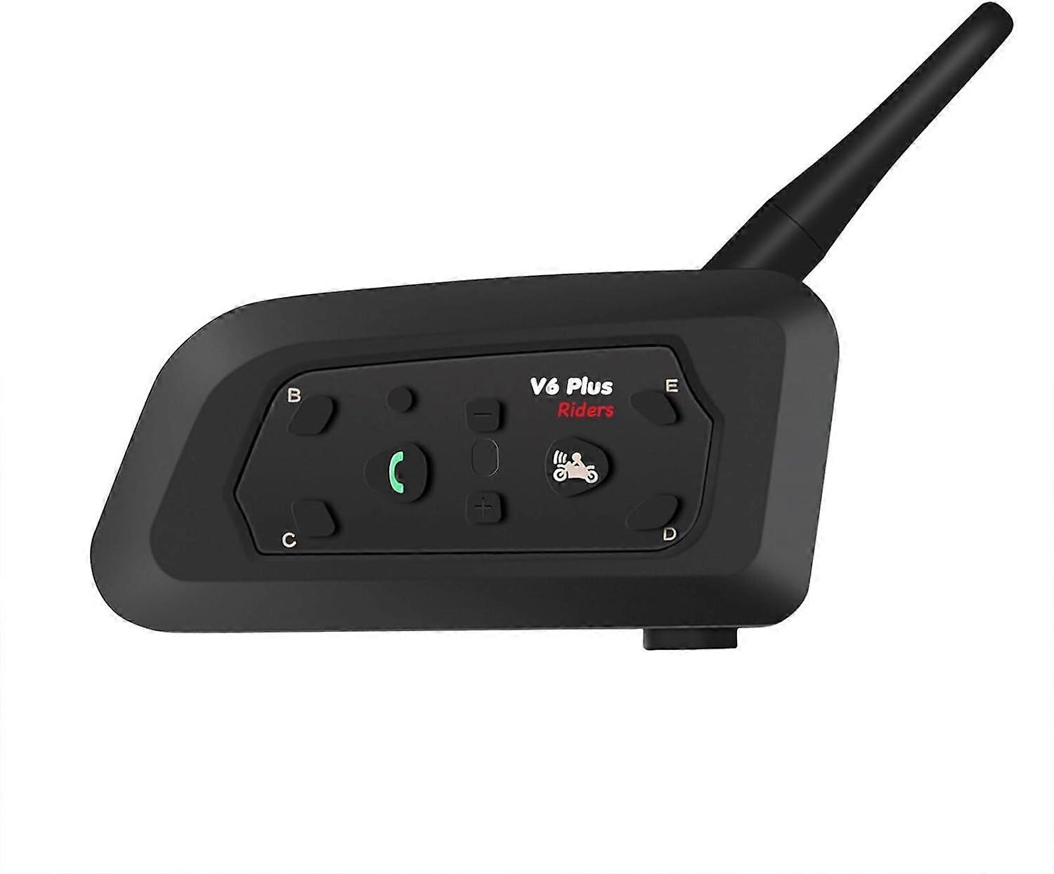 Bluetooth Motorcycle Helmet Intercom 6 Riders Connection IP65 Waterproof Suitable for Cycling(Black)