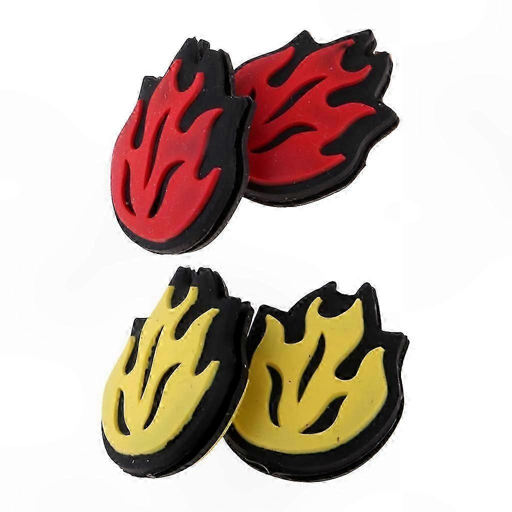 4-Pack Tennis Racket Vibration Dampeners Flame Design Shock Absorbers for String Sets