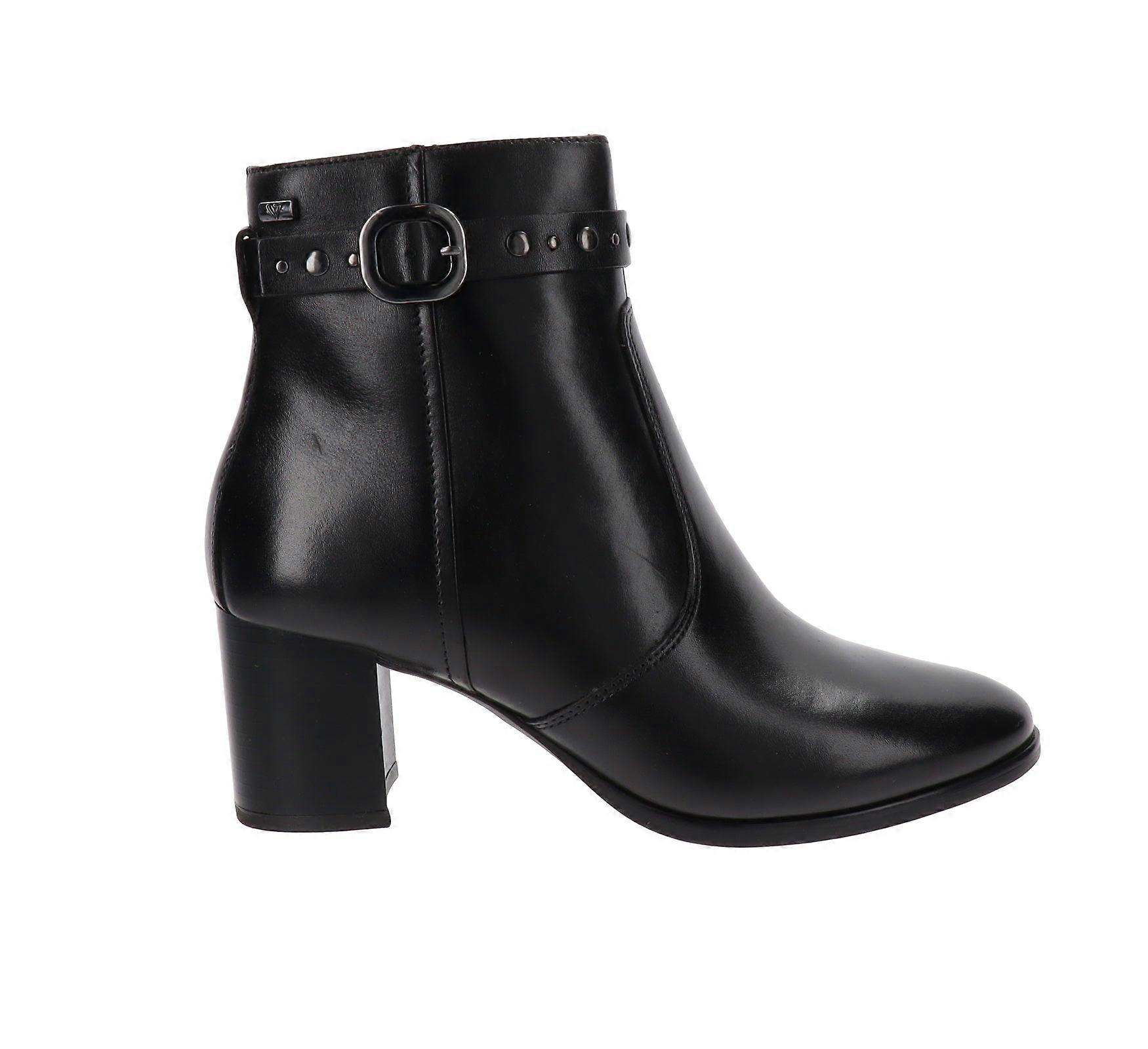 Botas de tornozelo de couro para mulheres Valleverde com fecho de zíper VV47641