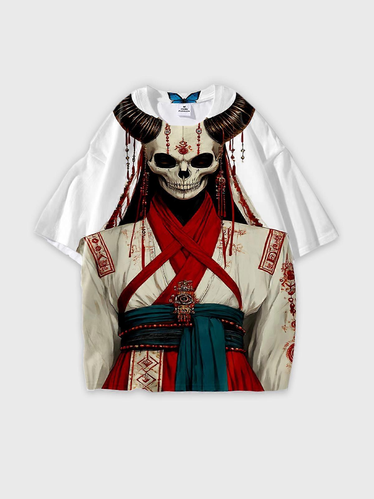 T-Shirt Round Neck, Loose Short Sleeve Pattern Graphic Tee, Unisex Summer Casual Top W2127