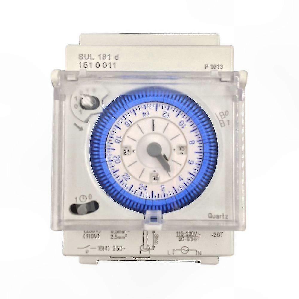Mechanical Timer Switch 110V-220V 24-Hour Daily Programmable with 15-Minute Interval Settings