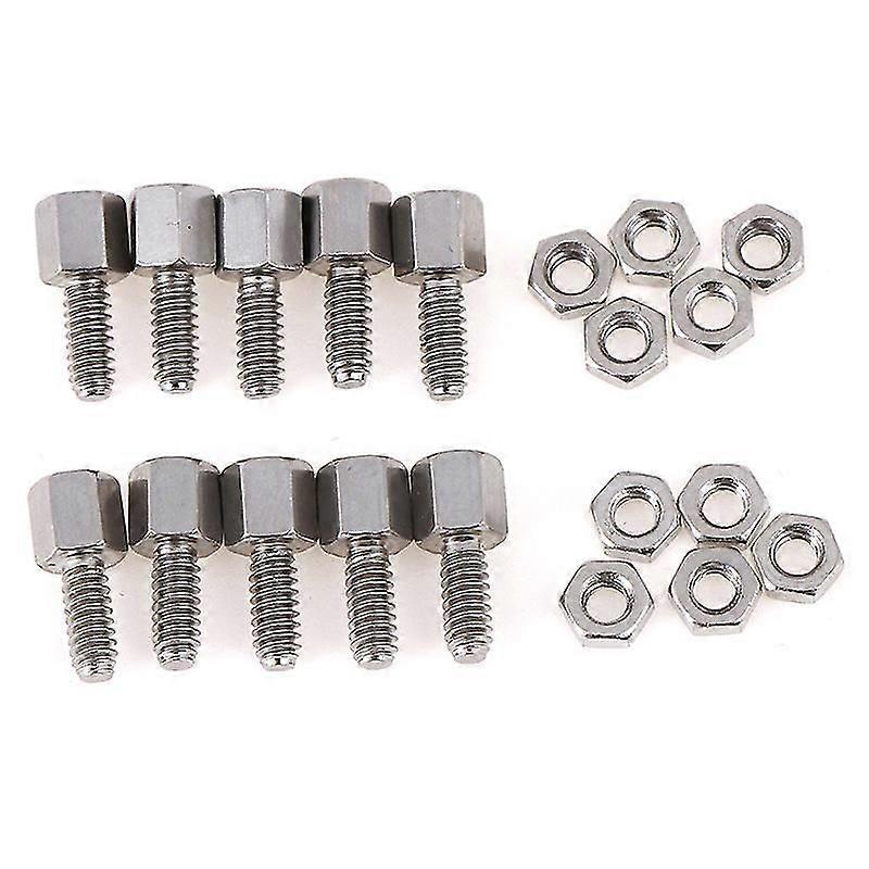 10Sets 5+7mm Header Plate Bracket Stud Bolt & Nut Nuts Screw D-Sub VGA serial HFMQV