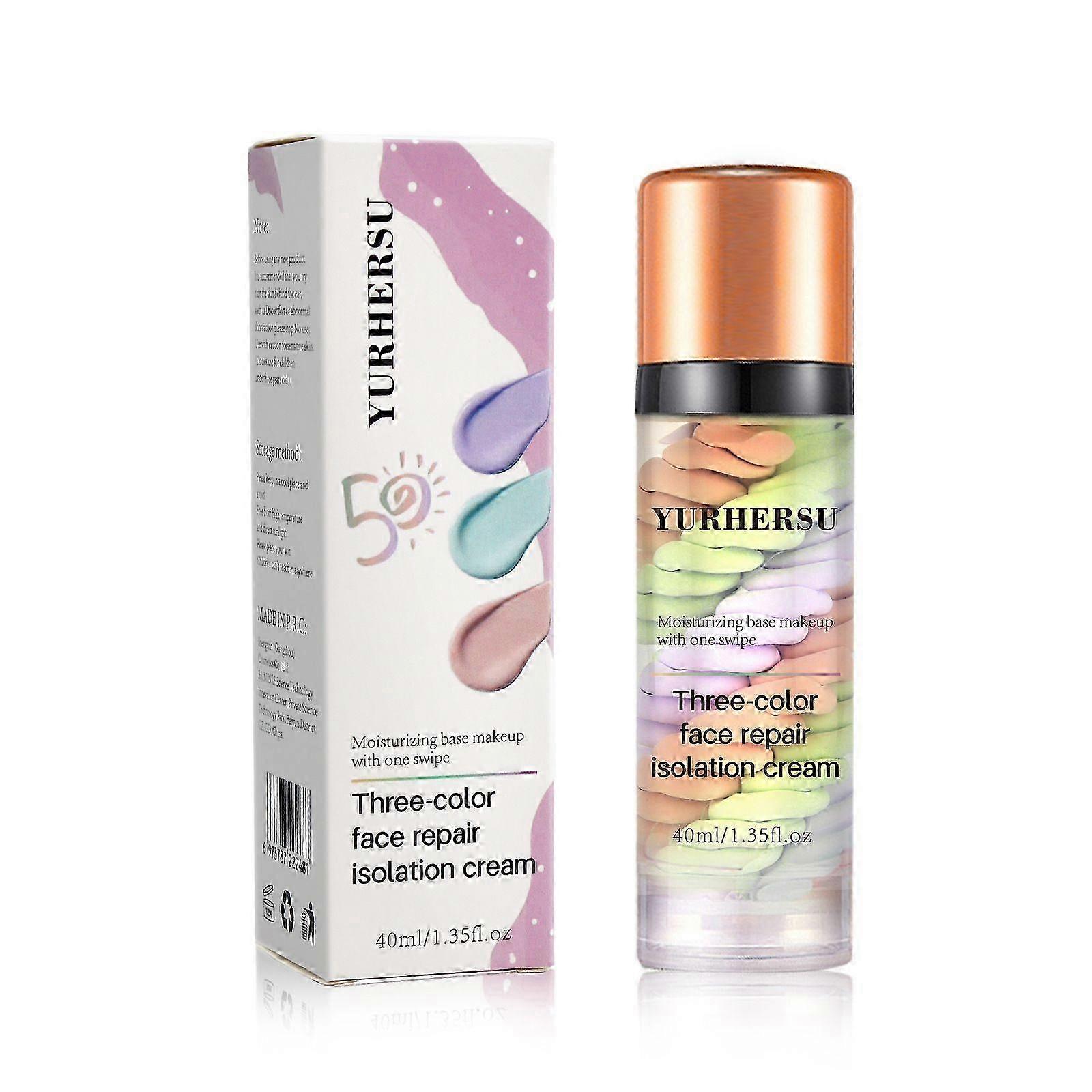 2025 One Step Color Corrector, Primer Face Makeup Base, 3 In 1 Isolation Cream, Makeup Primer Skin Tone Correcting and Brightening Primer, Oil Control
