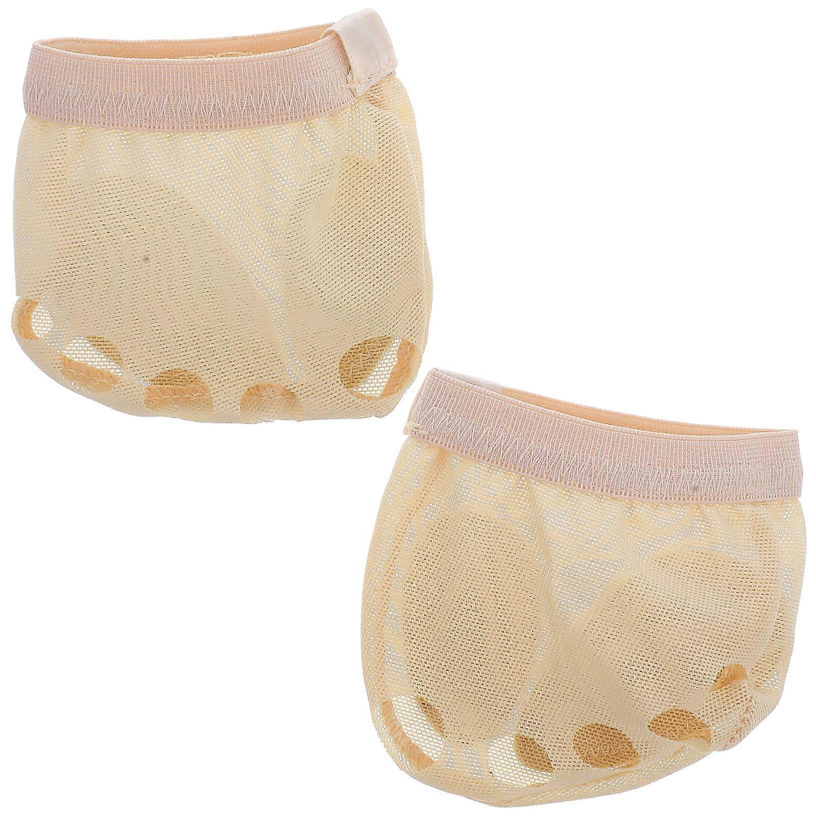 1 Pair of Ballet Forefoot Cushion 5 Holes Elastic Half Sole Dancing Shoes - Size S