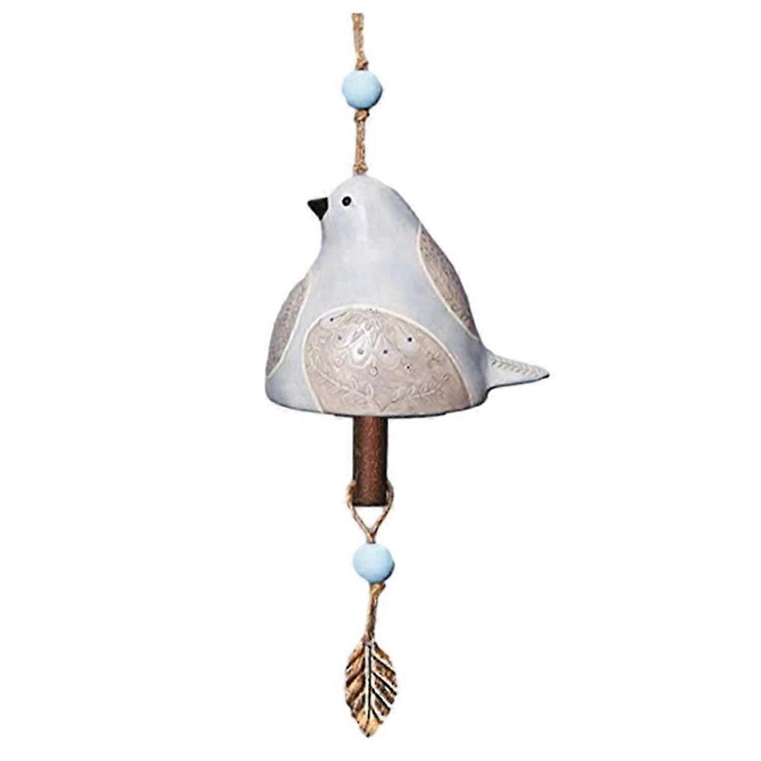Bird Song Bell Garden Decoration,Hanging Rustic Wind Chime, B