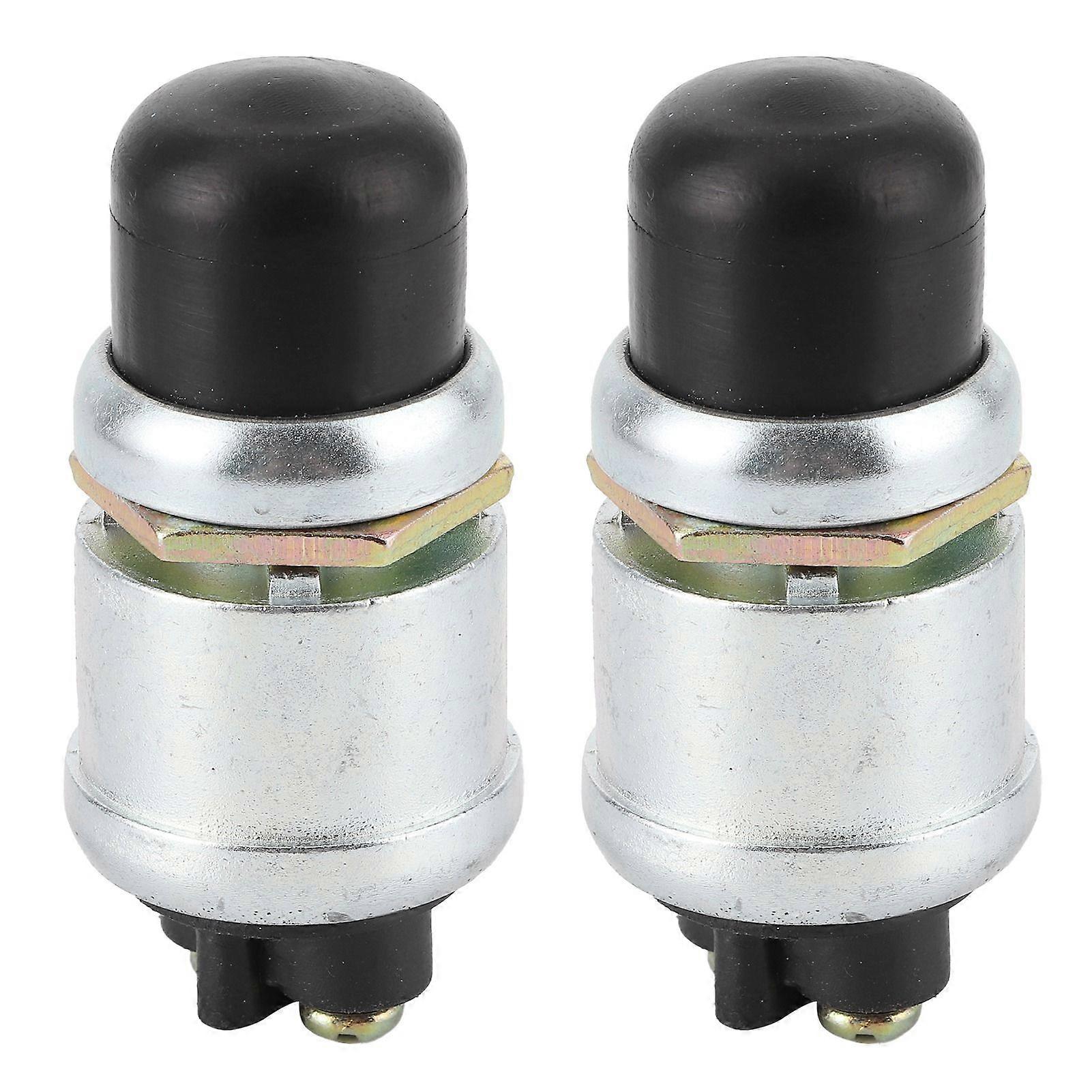 2Pcs Horn Engine Start Switch SPST Push Button Starter Waterproof 50A 12V for Car Boat
