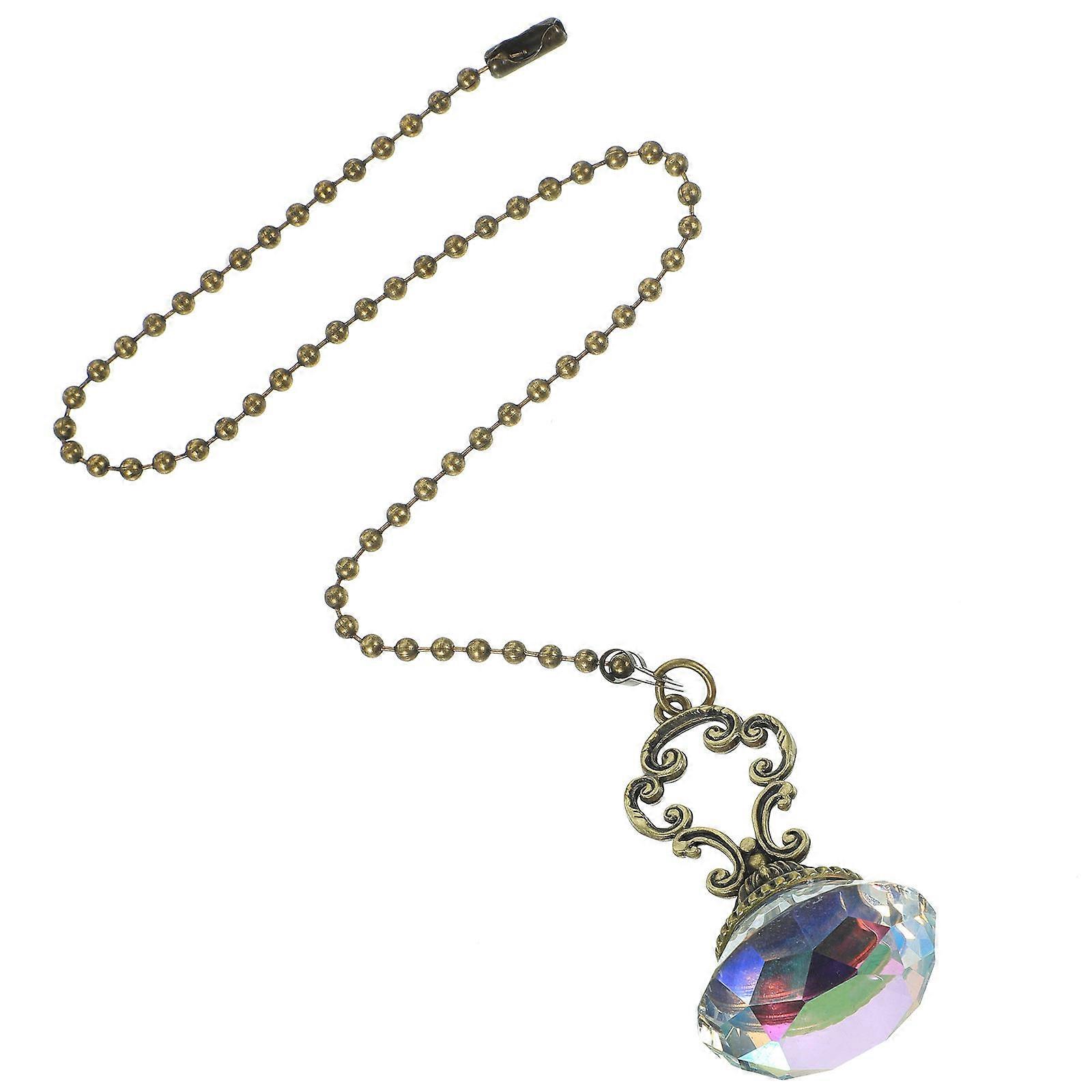 Ceiling Light Extension Chain with Crystal Pull Cord for Fan 2Pcs