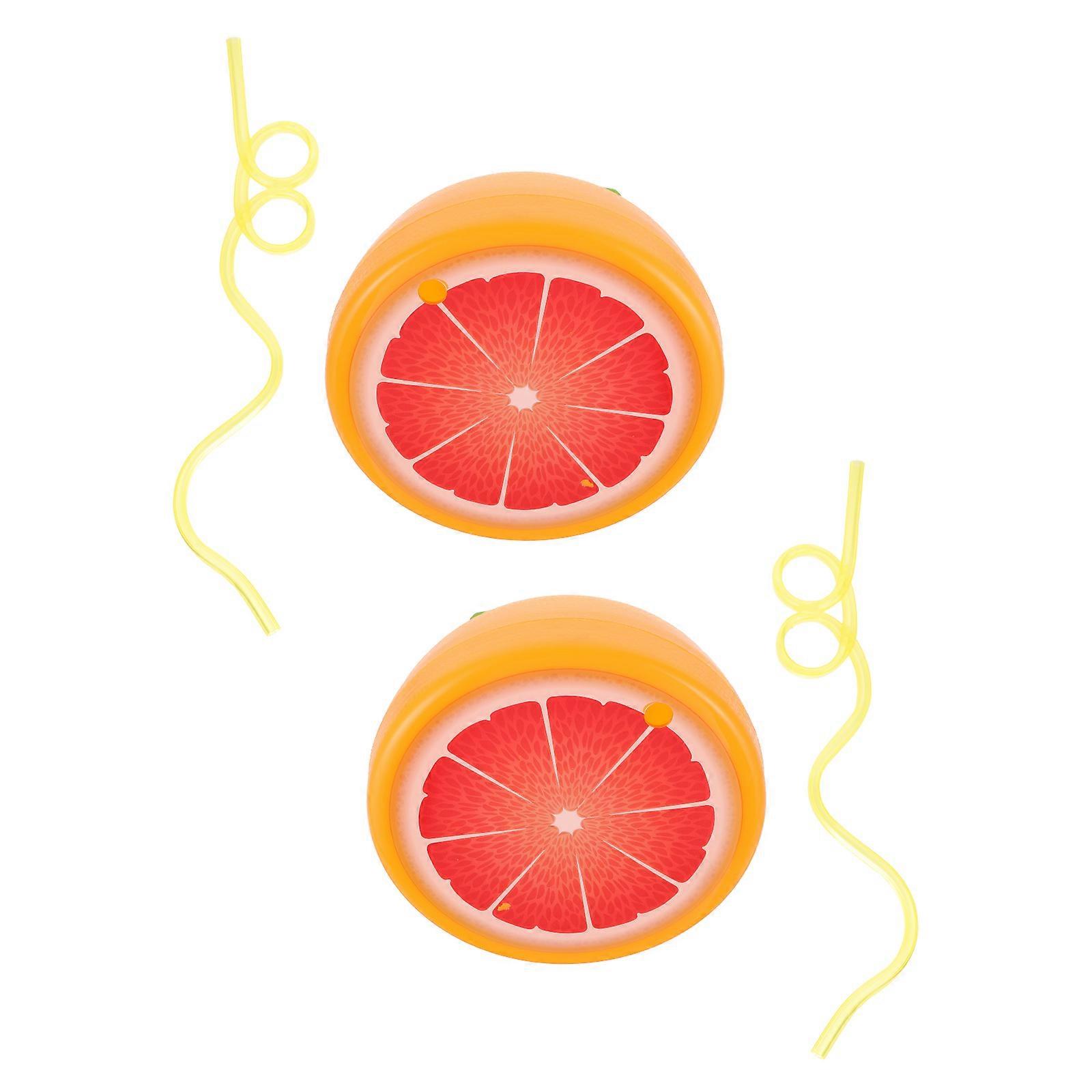 Creative Water Holders for Party 2Sets of Fruit Shaped Cups with Straws
