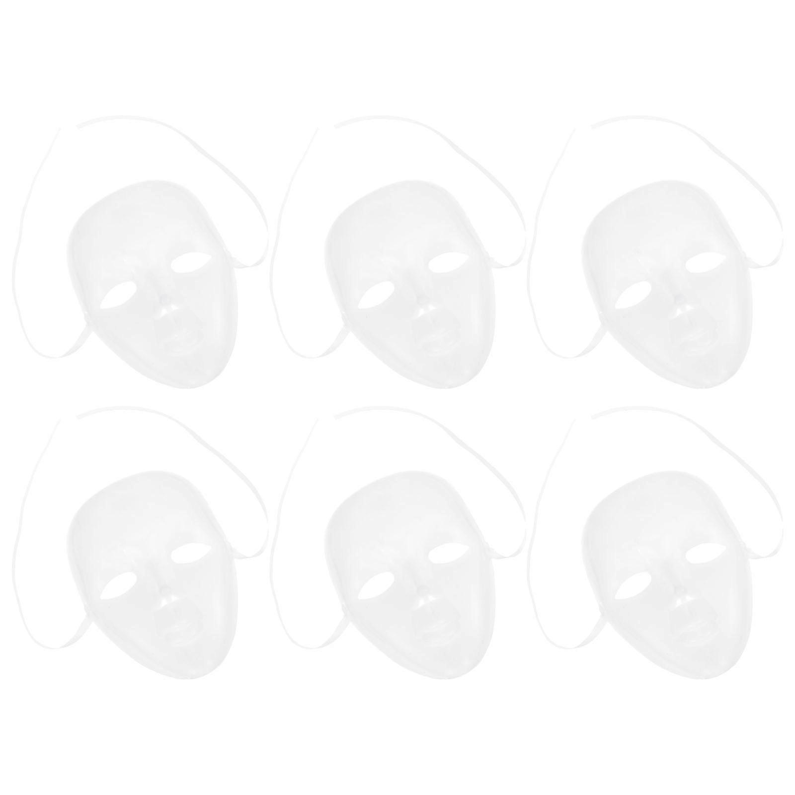 Party Masks for Decor 6Pcs Paintable Masquerade Masks White