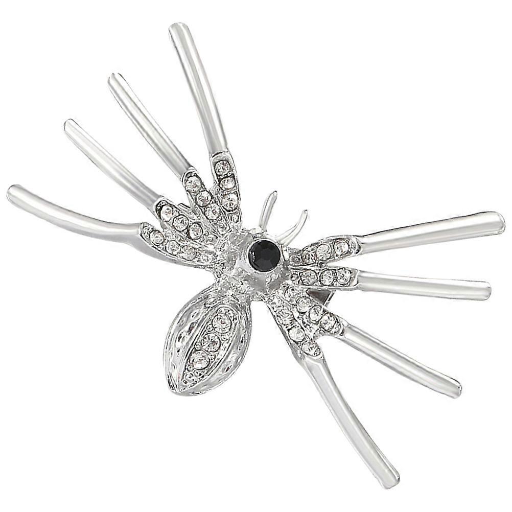 Silver Lapel Pin Spider Design for Clothes 5Pcs Alloy Metal Brooch