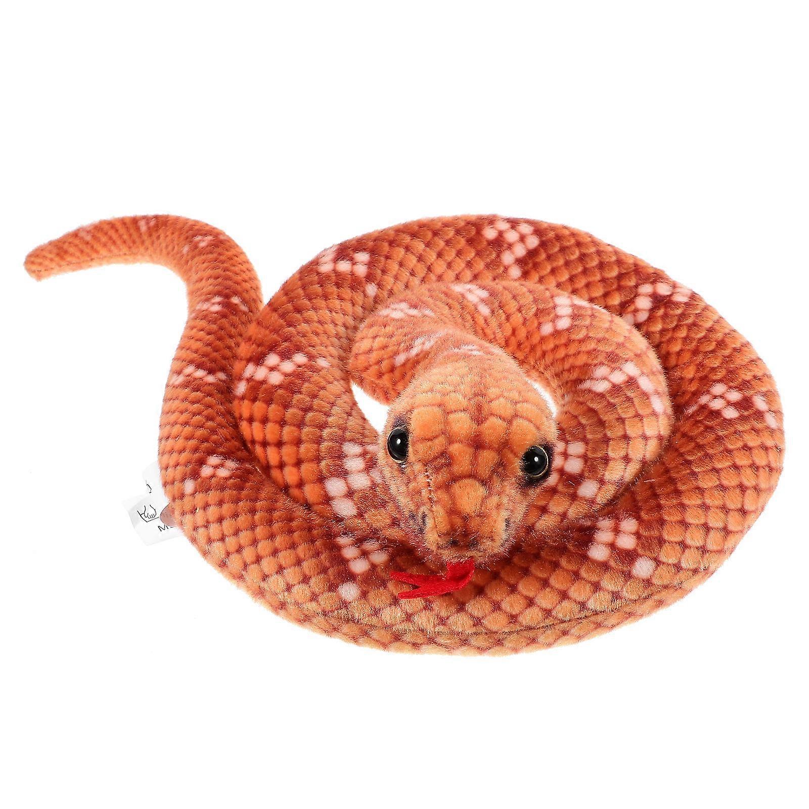 Fake Snake Plush Toy for Playing 2Pcs Realistic Brown Stuffed Snake Prop