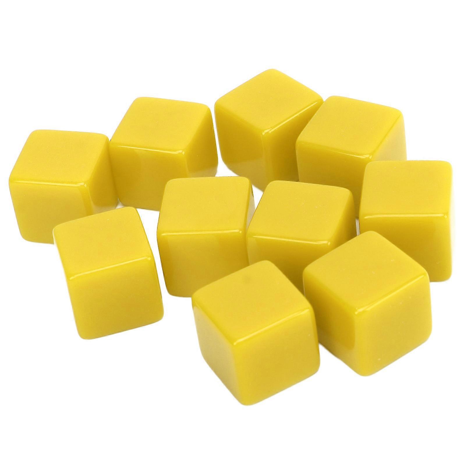 30 Pcs 16mm Yellow Blank Dice Set for Math Teaching Games