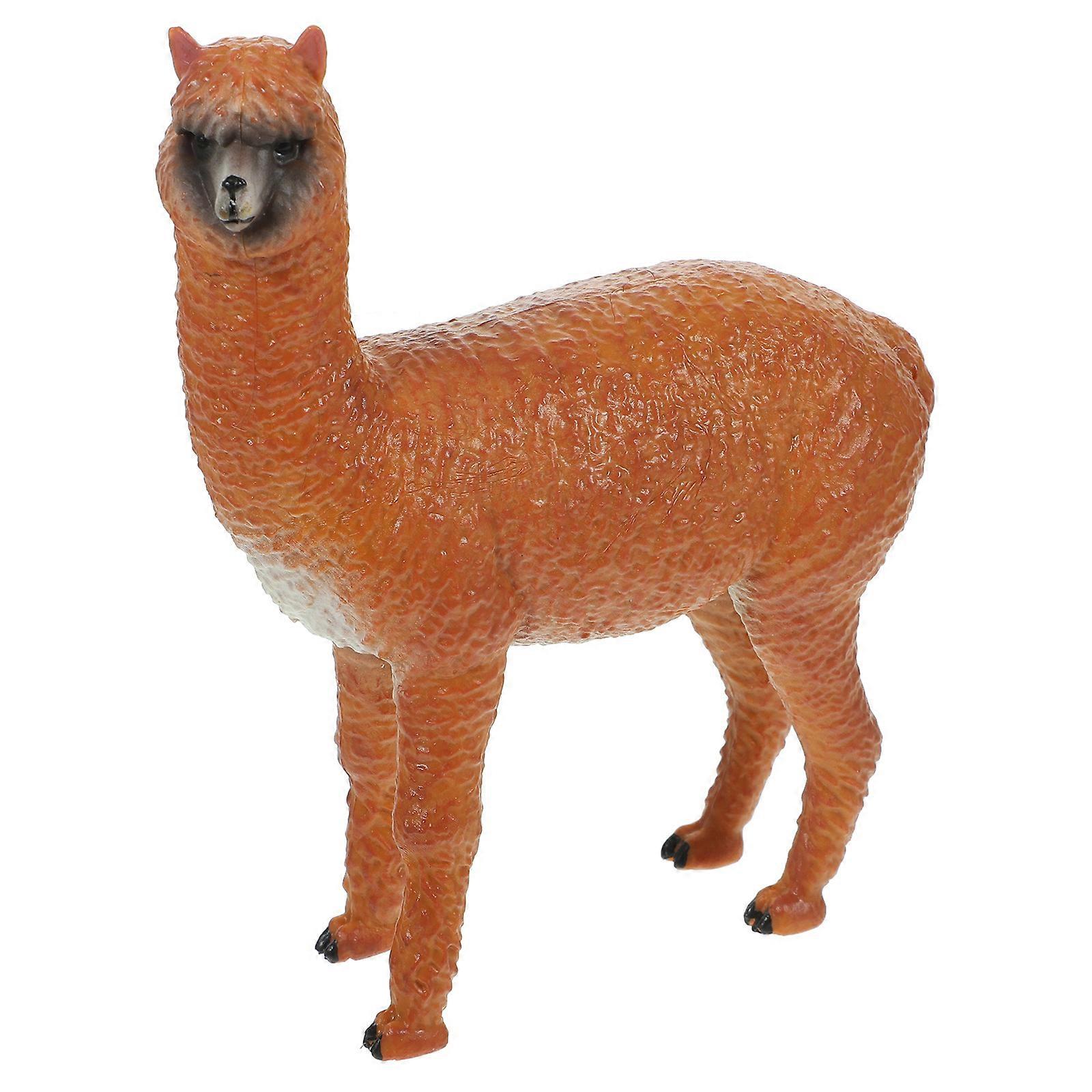 Simulation Alpaca Model Plastic Figure for Kids Playing 4Pcs Set