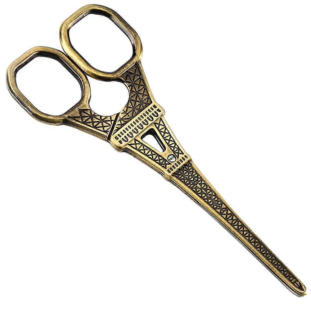 Cloth Thread Scissor for Sewing Use Golden Retro Tower Pattern 1 Piece