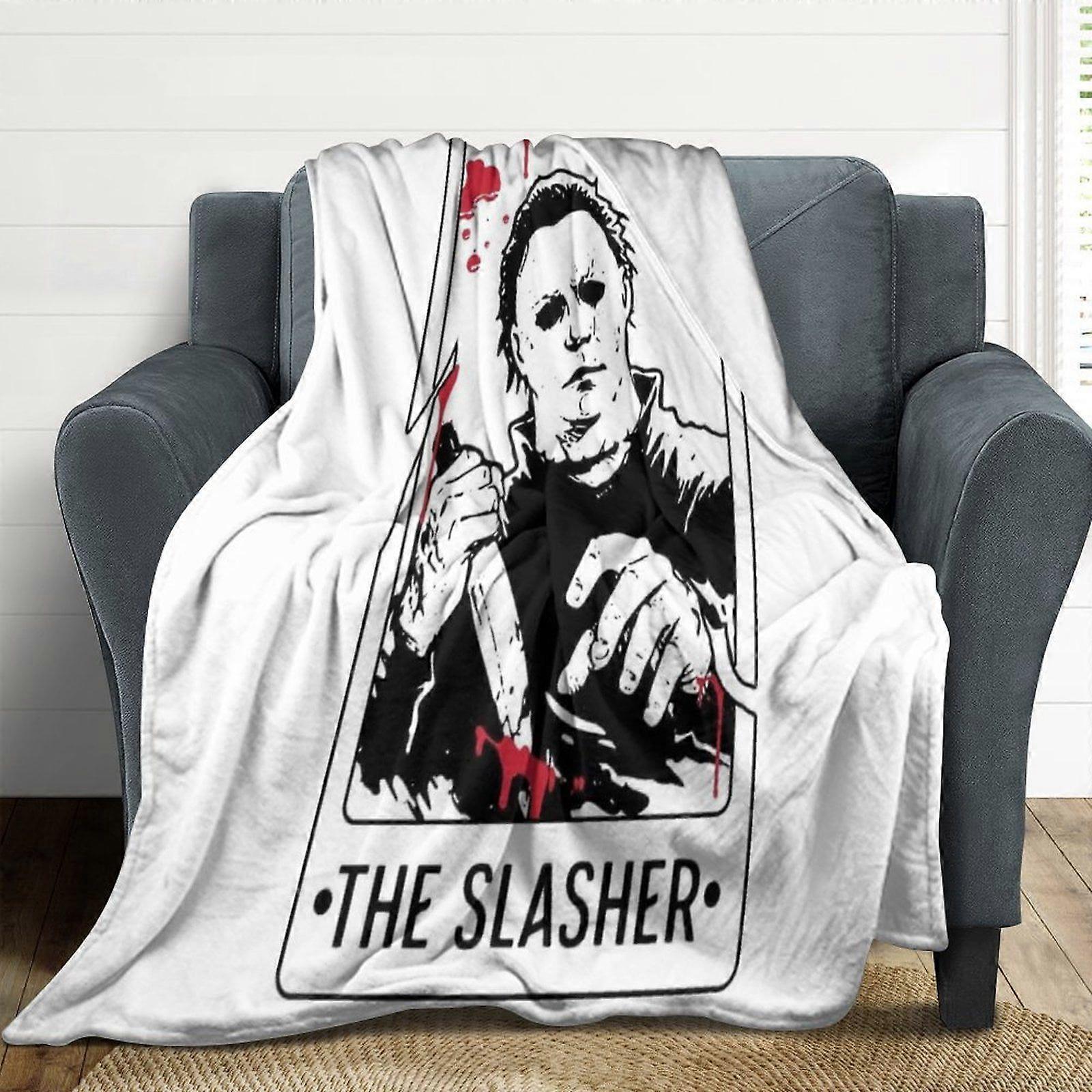 مايكل مايرز هالوين الفانيلا بطانيات لينة أفخم رمي بطانية غامضة مريحة فاخرة مكيف الهواء بطانية لغرفة النوم أريكة-w236