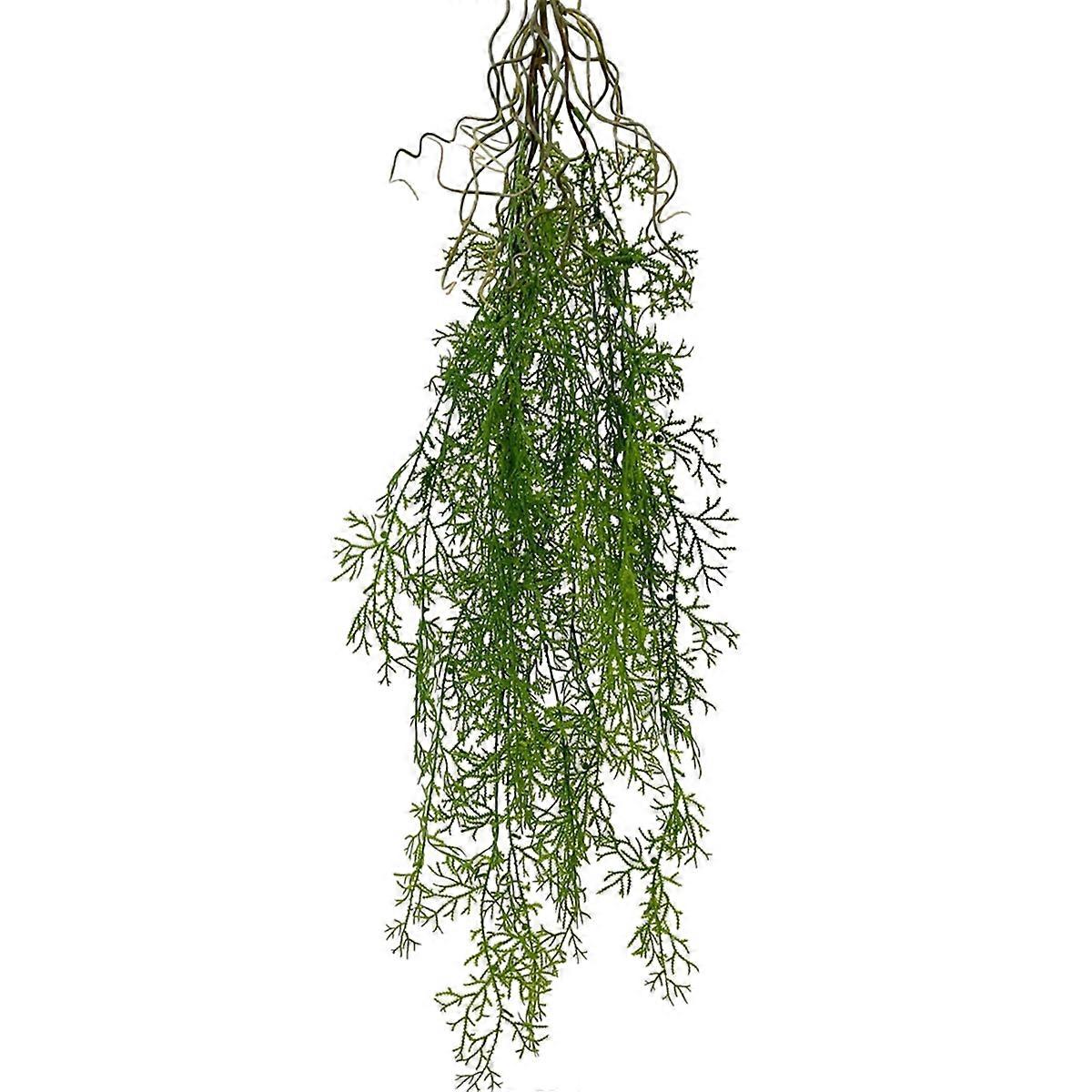 Simulation of hanging green vines and green grass false vines A