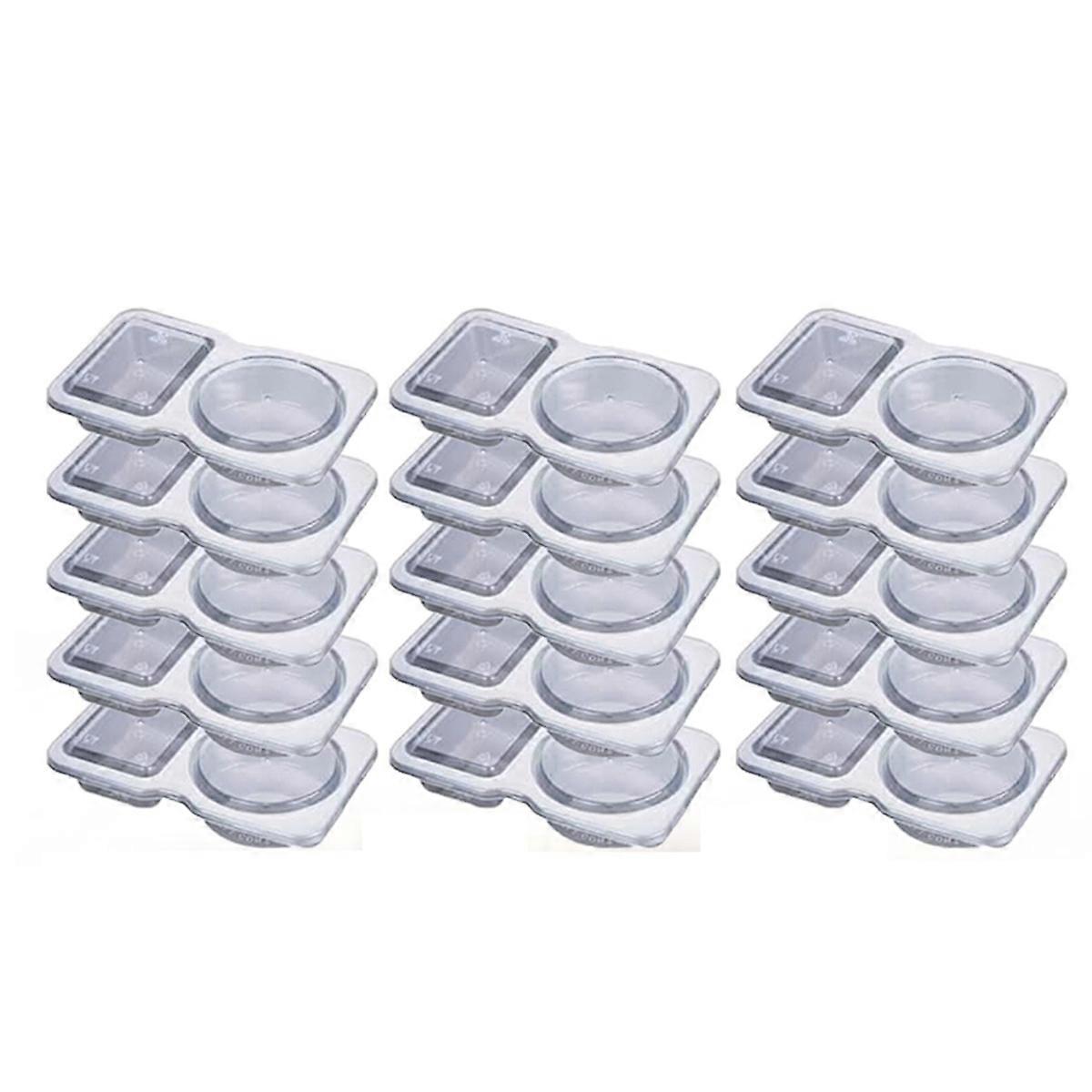 Double Compartment Condiment Container with Lids Reusable 15PCS