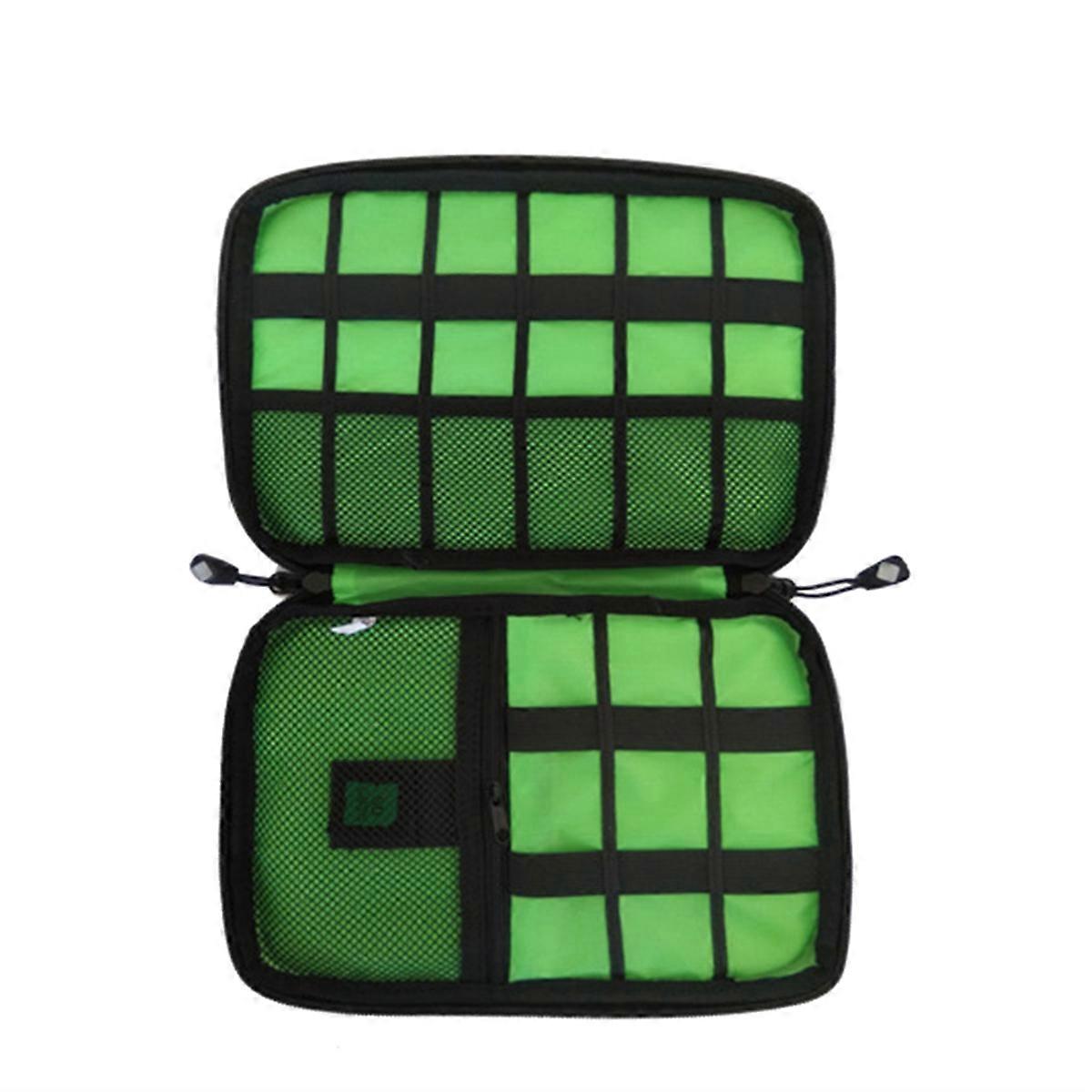 Black Green Storage Bag Electronic Accessory Organizer