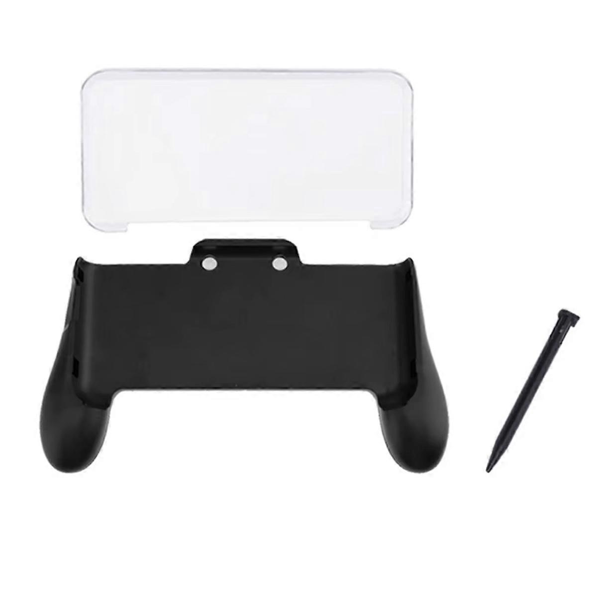 For NEW 2DS LL Ergonomic Hand Grip Protective Crystal Case and Stylus Pen Gaming Bundle for Enhanced