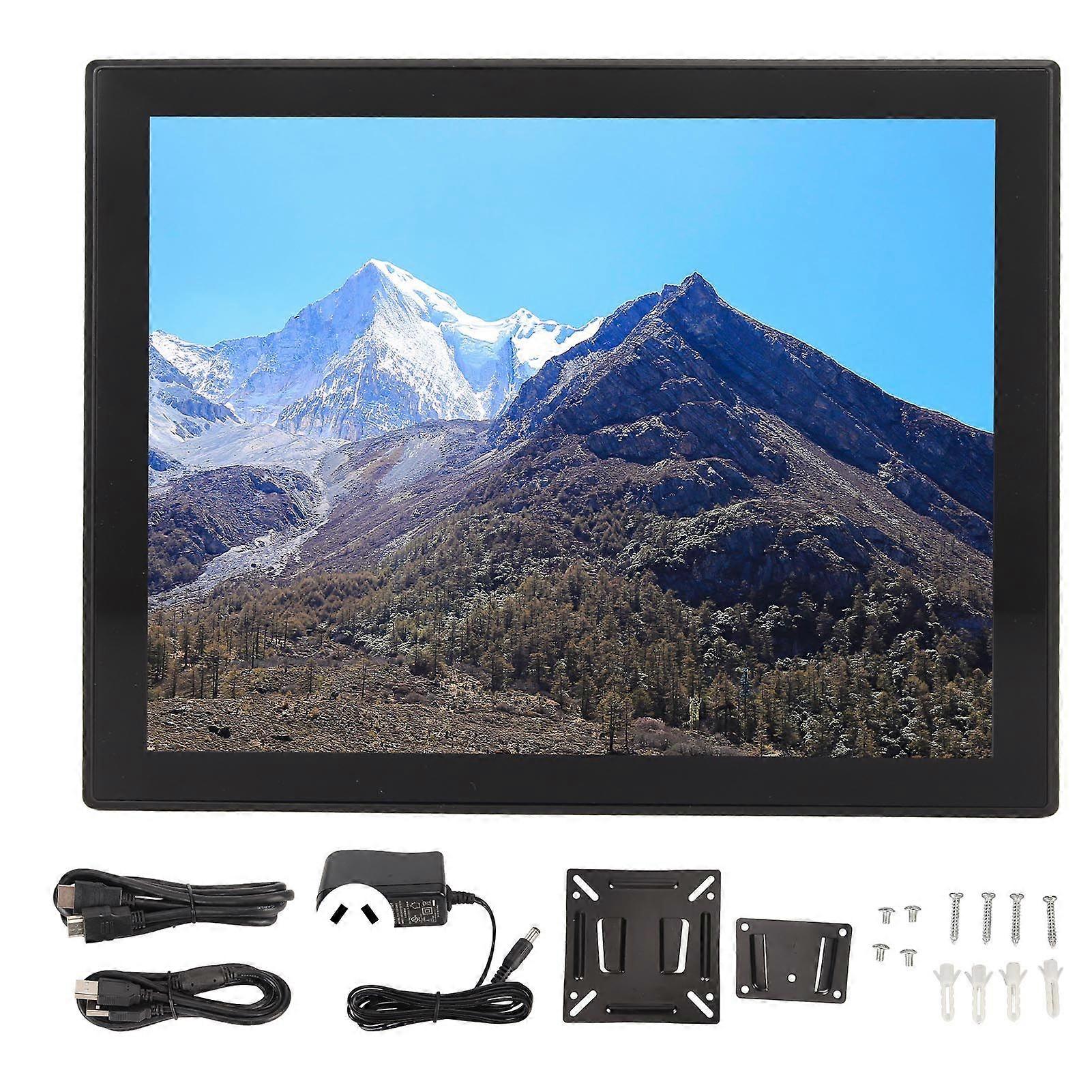 8 Inch Touchscreen Monitor 4:3 Wall Mounted 10 Point Capacitive Touch Support VGA HD Multimedia Interface LED Monitor 100240V AU Plug
