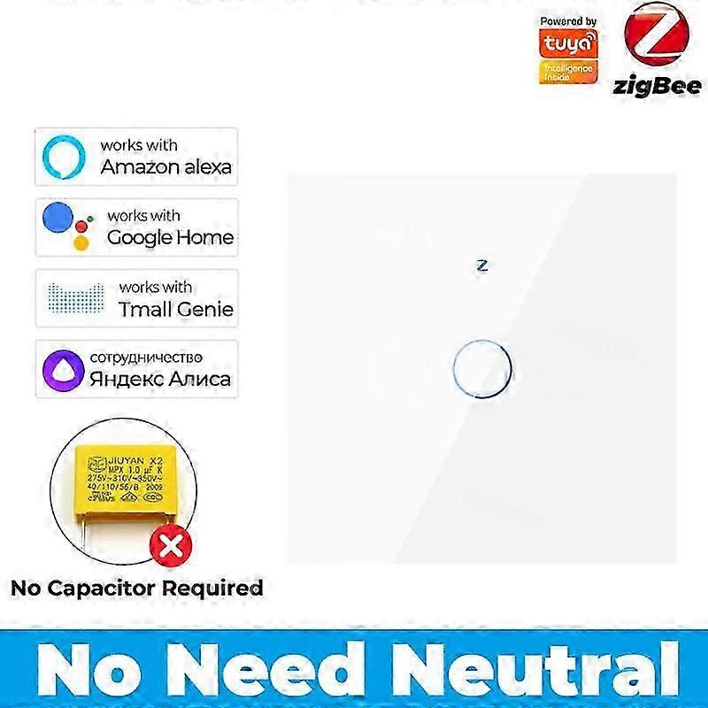 Tuya Zigbee Smart Light Switch,no Neutral Wire/no Capacitor Required Smart Home Remote