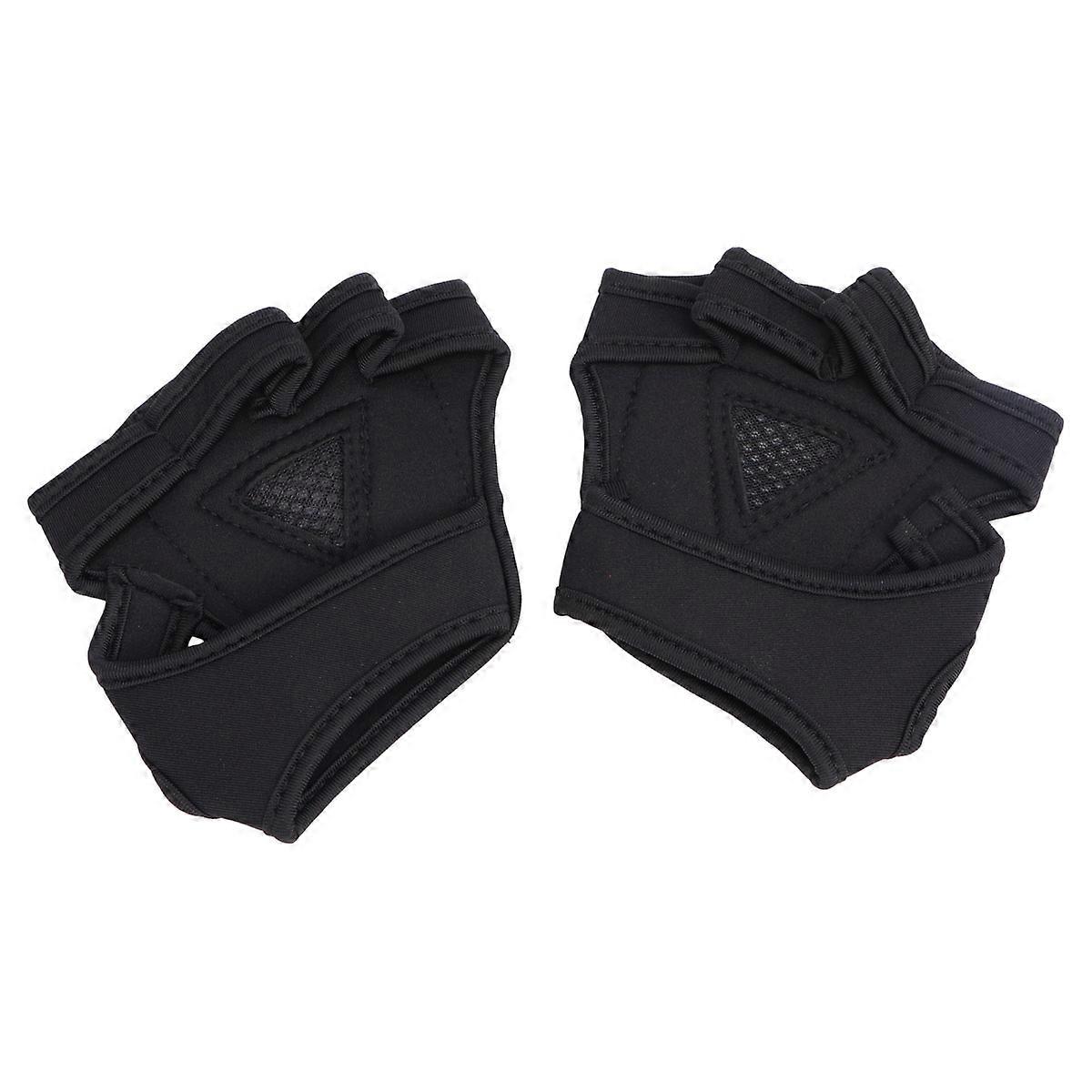 Gym Gloves Fingerless Gloves Non-Slip Padded with Wrist Strap