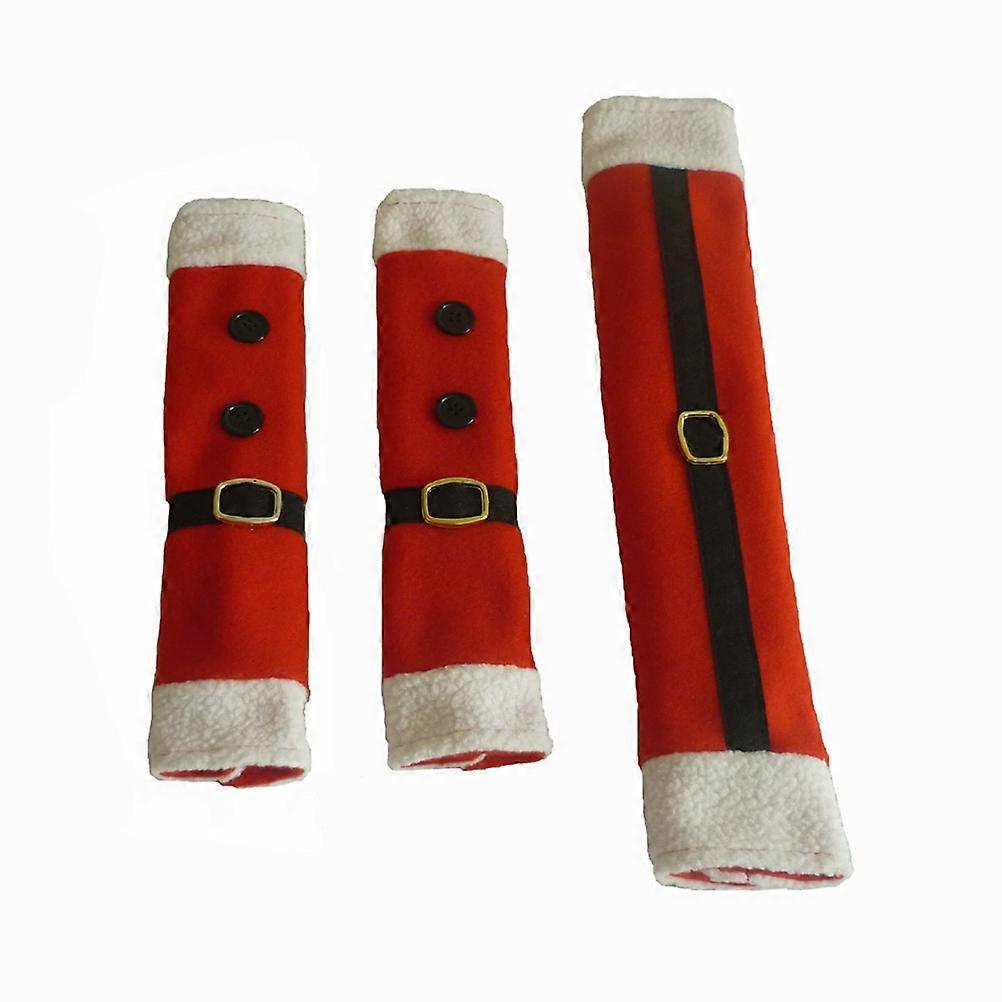 Red Refrigerator Handle Covers Set for Decoration with Creative Belt Buckle 6Pcs